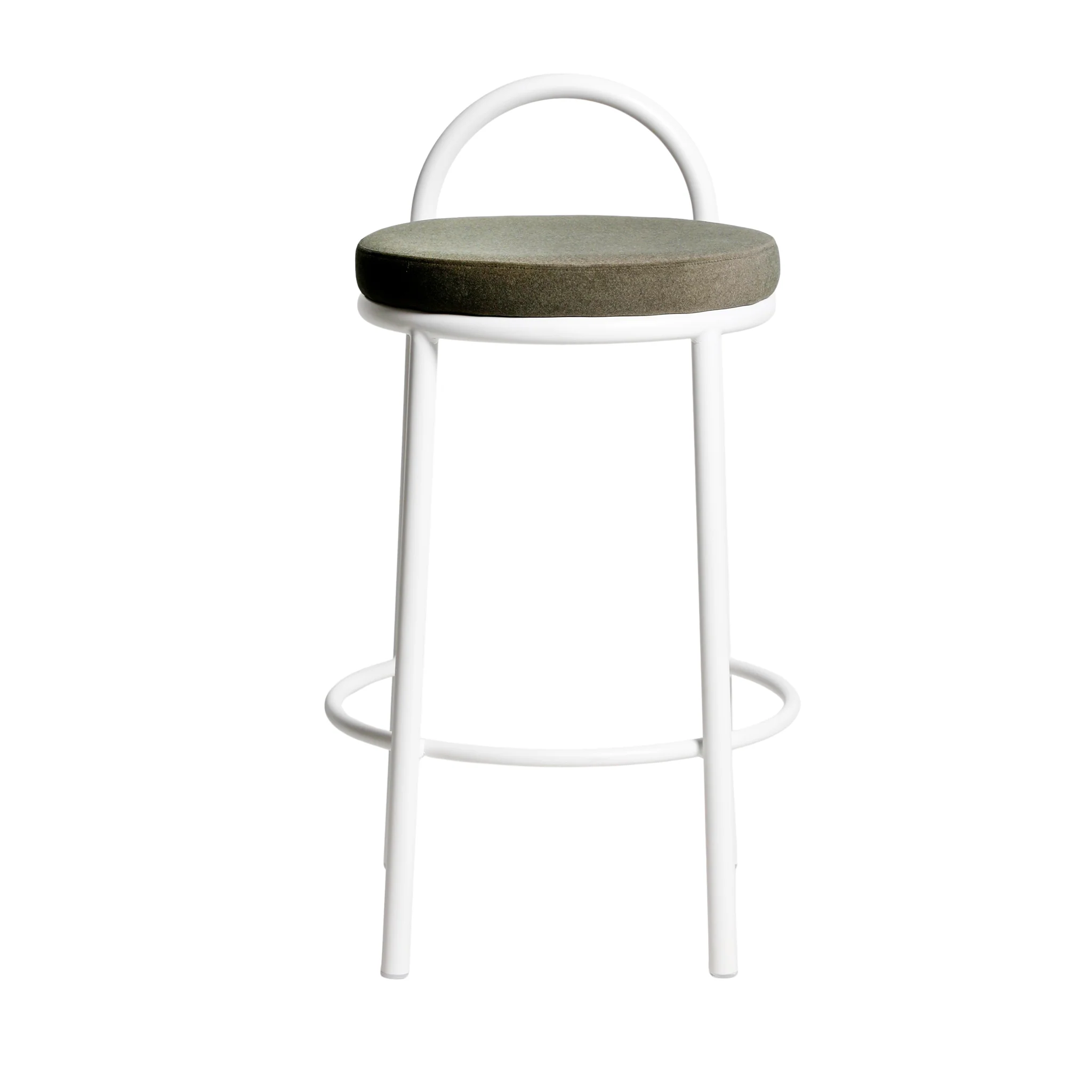 CBS12012-FH 63cm White Frame Bar Stool - Dark Moss Green (Set of 2) - Image 2
