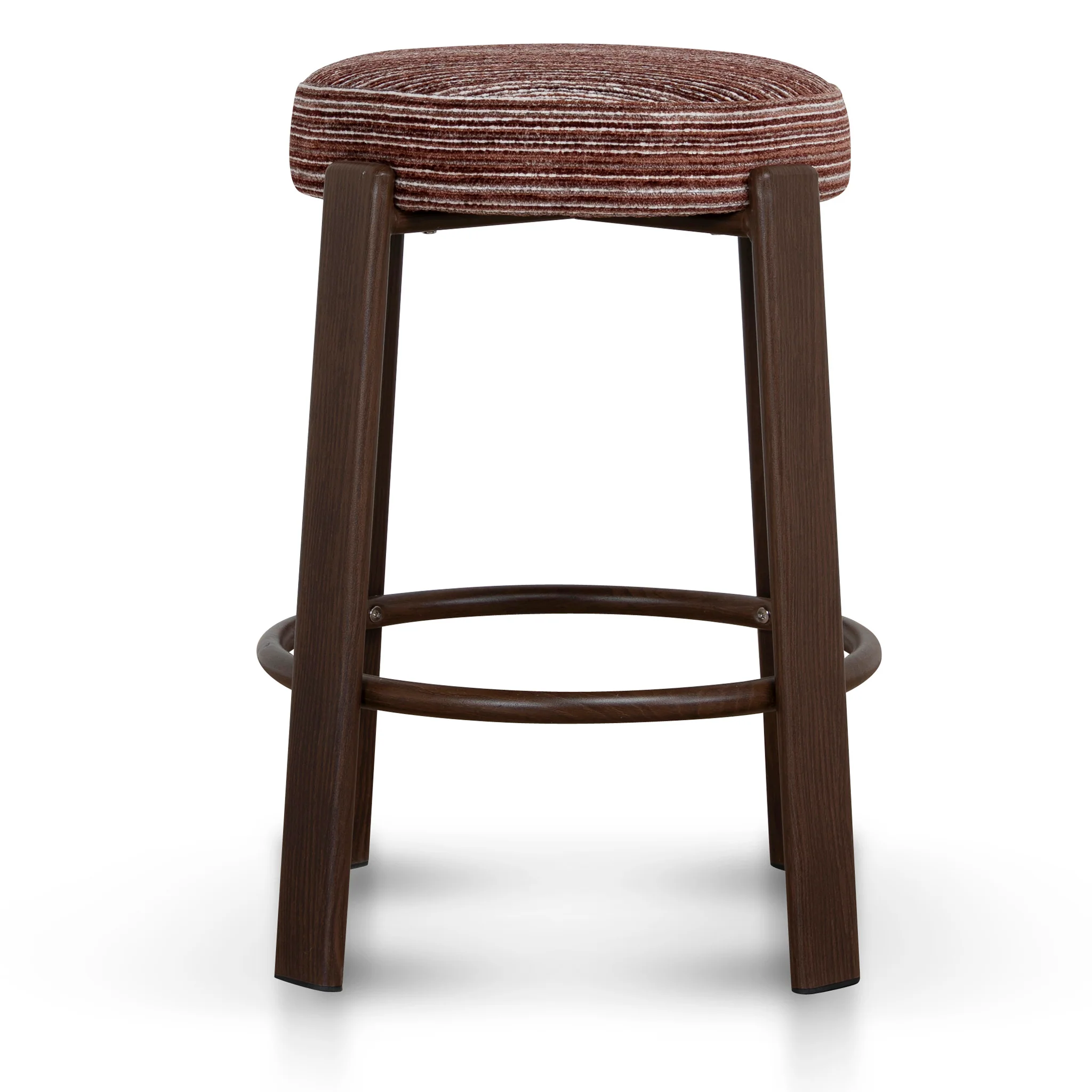 CBS12442-CI Walnut Barstool - Burgundy Stripe - Image 2