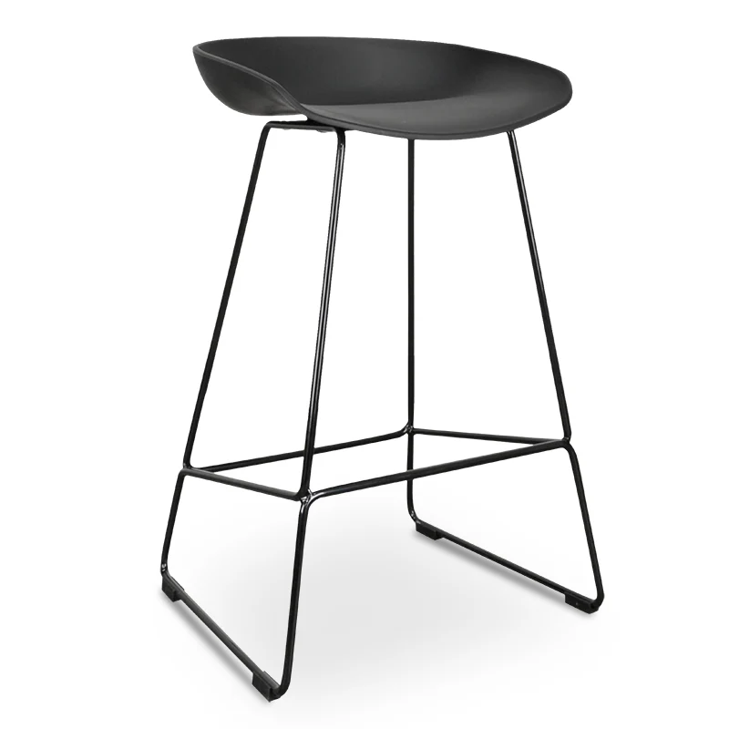 CBS2006-SD 65cm Bar Stool - Black Seat With Black Frame - Image 3