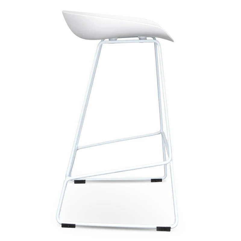 CBS2007-SD 65cm Bar Stool - white Seat With white metal Frame - Image 3