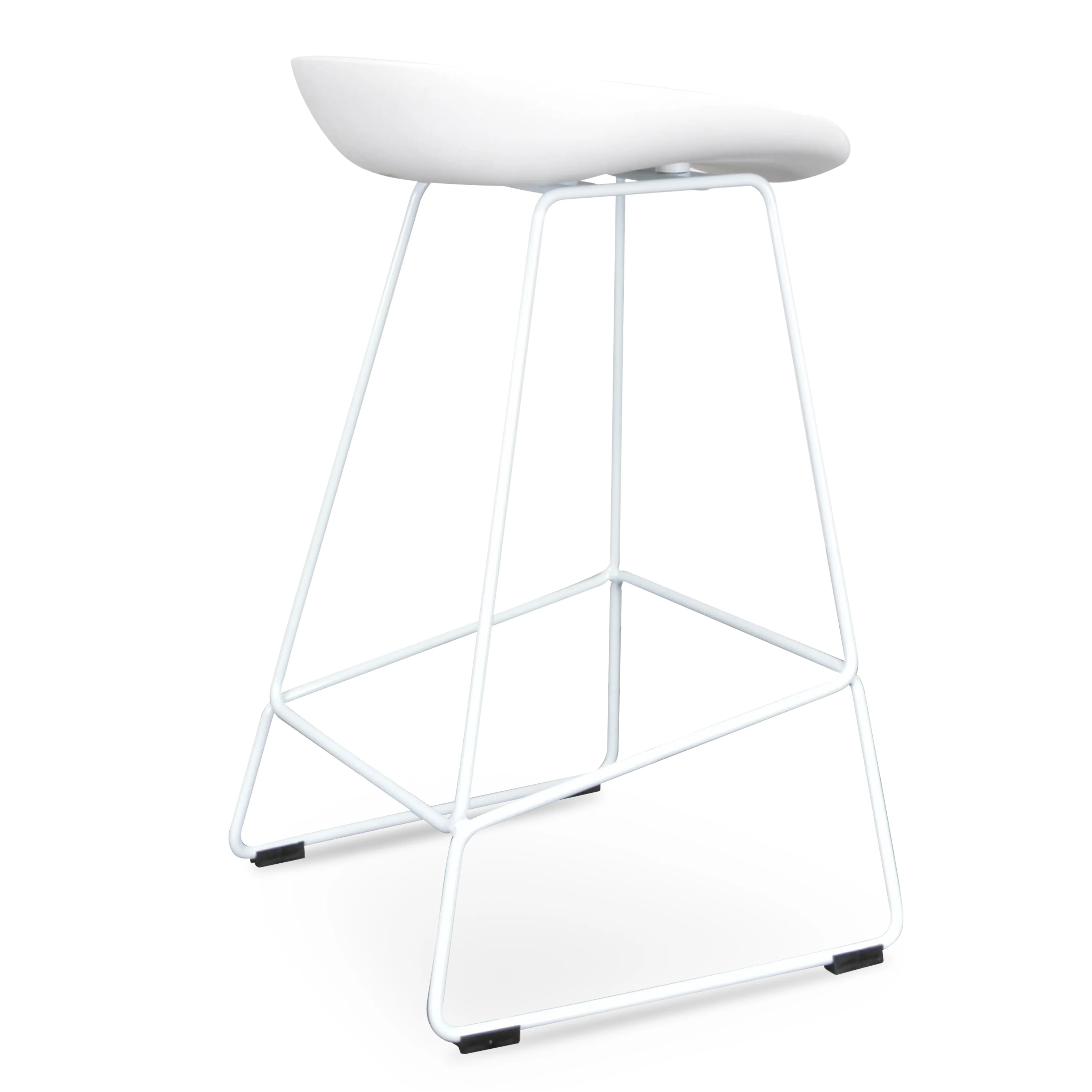 CBS2007-SD 65cm Bar Stool - white Seat With white metal Frame - Image 4