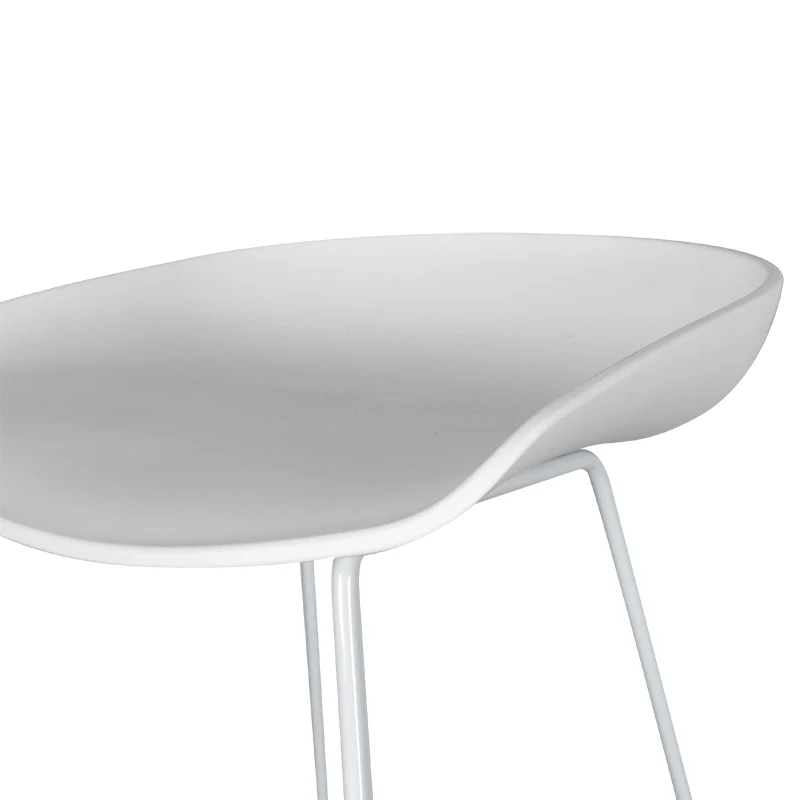 CBS2007-SD 65cm Bar Stool - white Seat With white metal Frame - Image 7