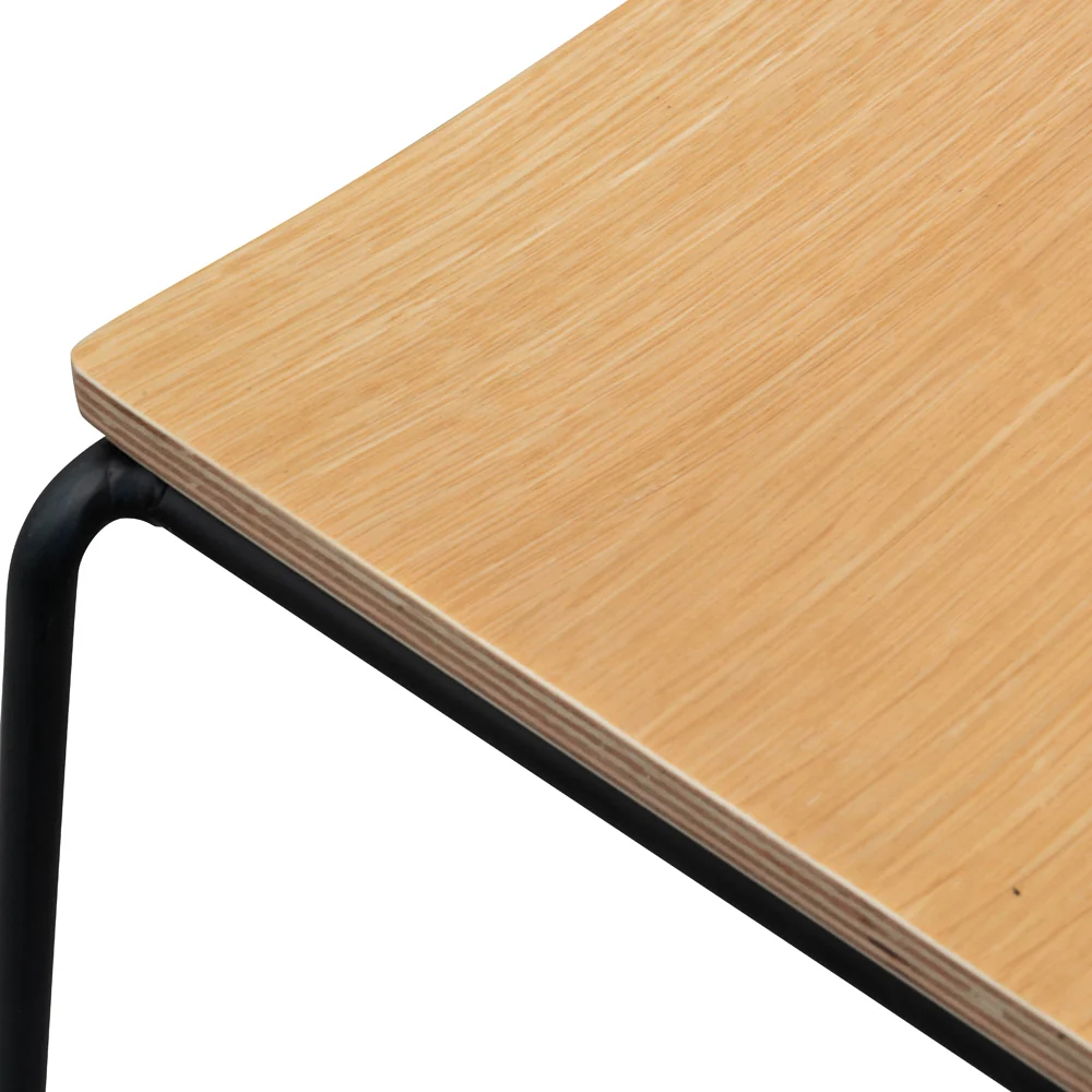 CBS2454-NH Bar Stool With Natural Timber Seat - Black Frame - Image 7
