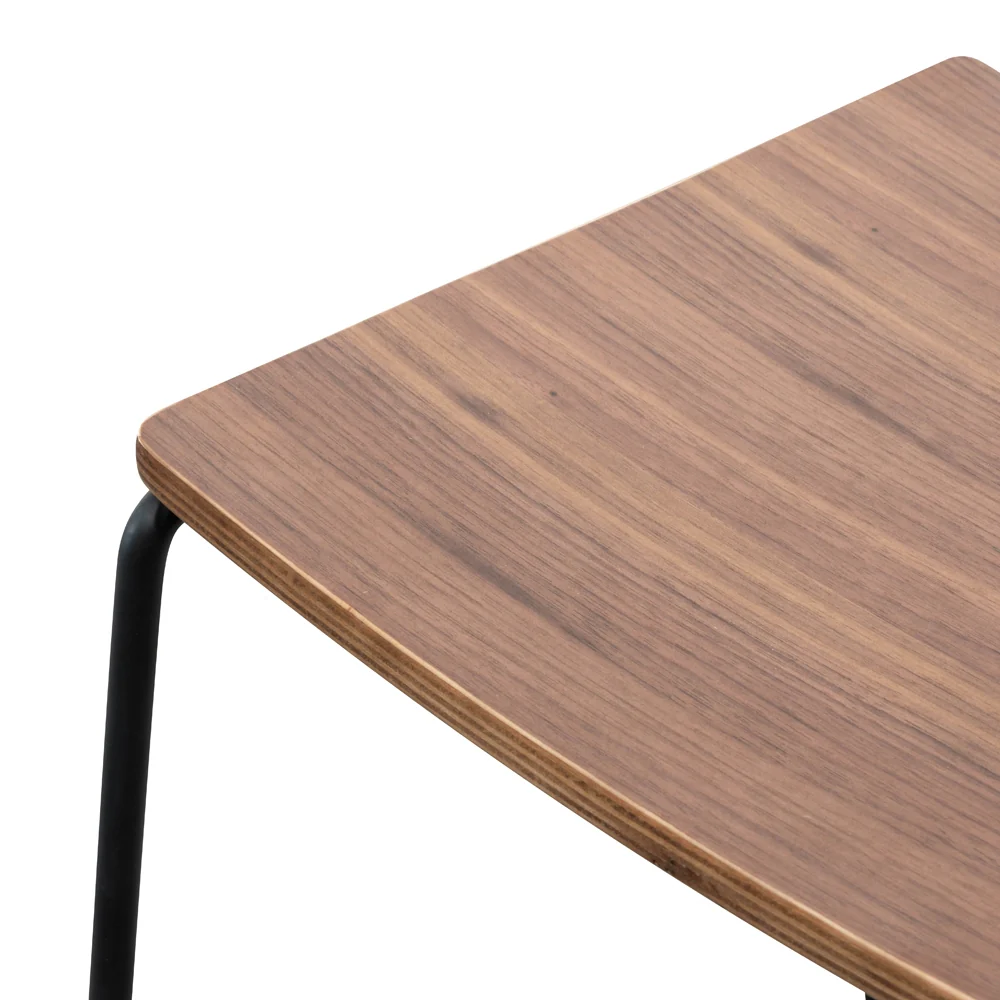 CBS2456-NH Bar Stool With Walnut Timber Seat - Black Frame - Image 5