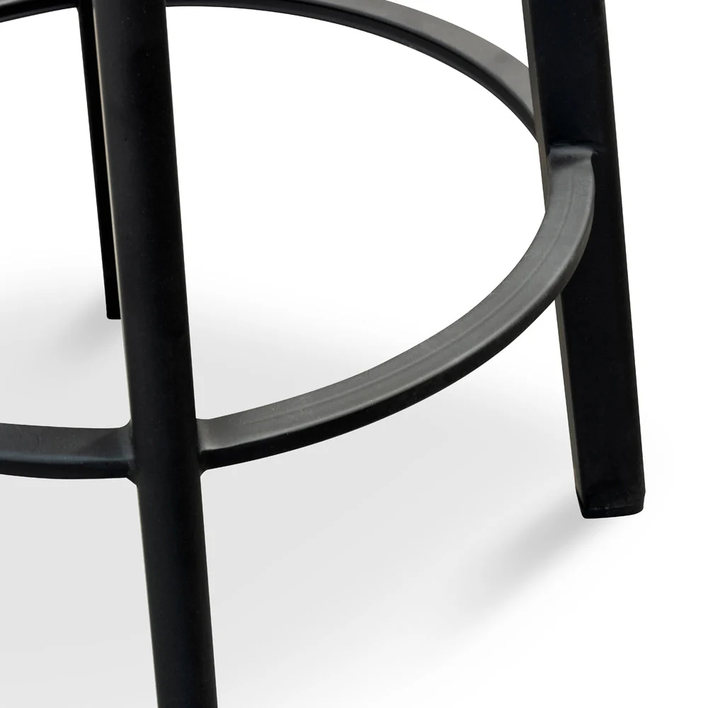 CBS2467-NH 65cm Bar Stool -With Natural Timber Seat - Black Frame (Set of 2) - Image 6