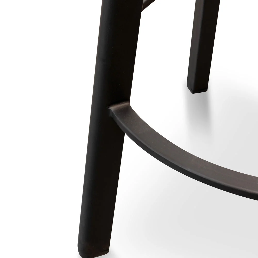 CBS2467-NH 65cm Bar Stool -With Natural Timber Seat - Black Frame (Set of 2) - Image 7