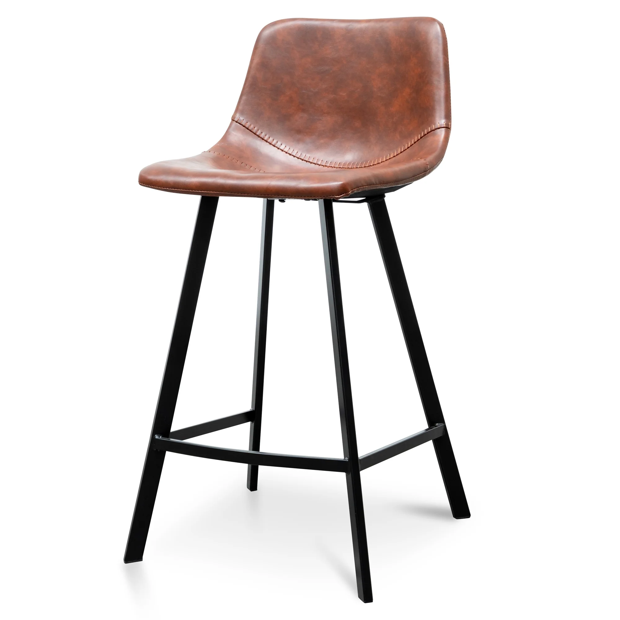 Ex Display - CBS2749-SE 65cm Bar Stool - Cinnamon Brown PU Leather