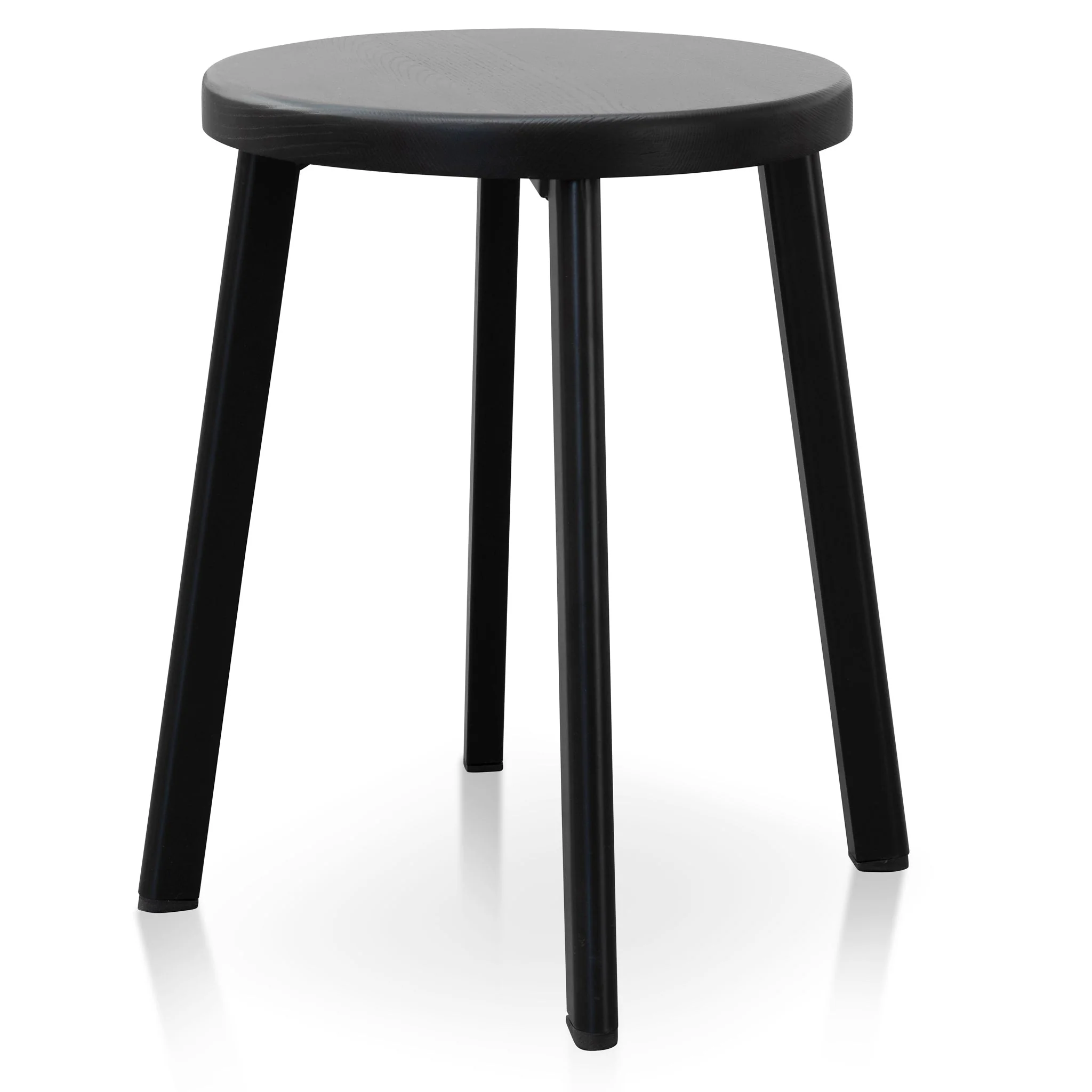CBS2941-NH 46cm Wooden Seat Low Stool - Full Black (Set of 2) - Image 2