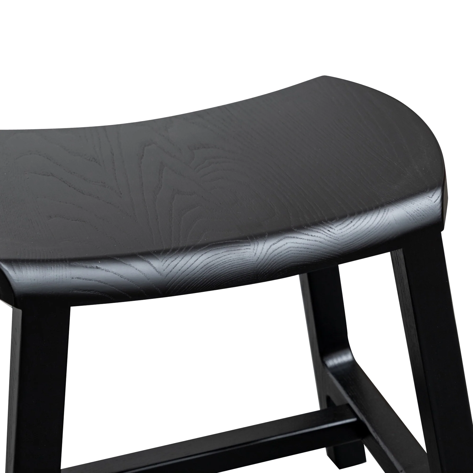 CBS2985-SU - Wooden Low Stool 45cm  - Black - Image 6