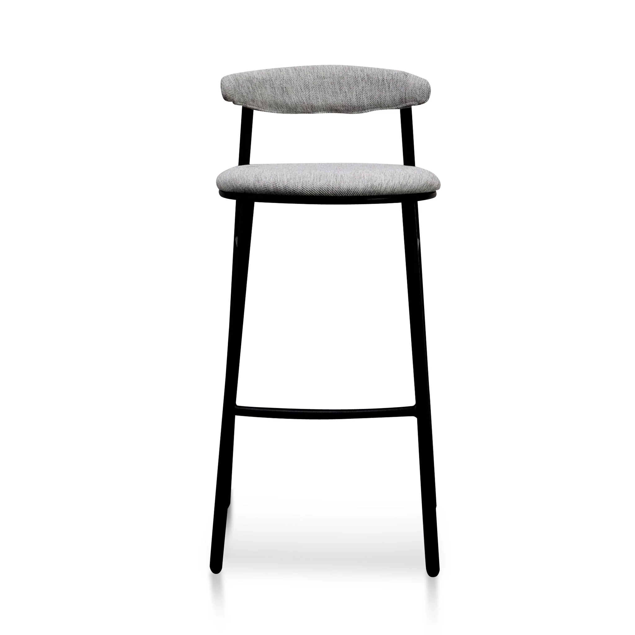 CBS6919-SD 65cm Fabric Bar Stool - Silver Grey and Black Legs (Set of 2) - Image 3
