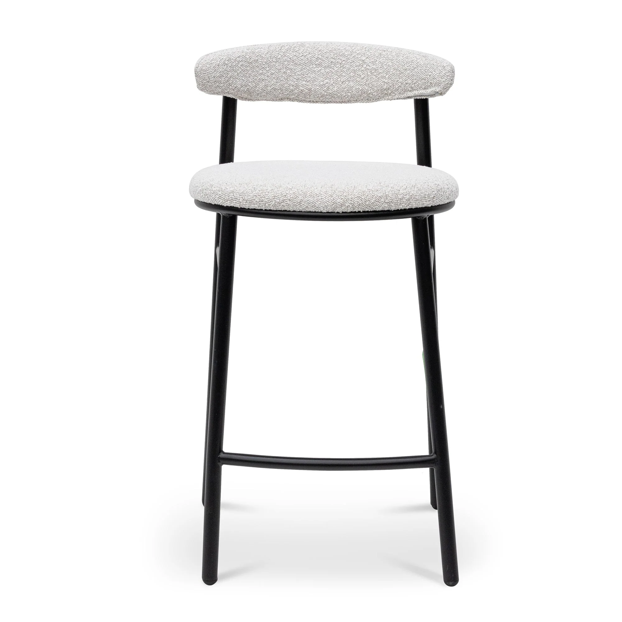 CBS6995-SD 65cm Bar Stool - Moon White Boucle and Black Legs (Set of 2) - Image 3