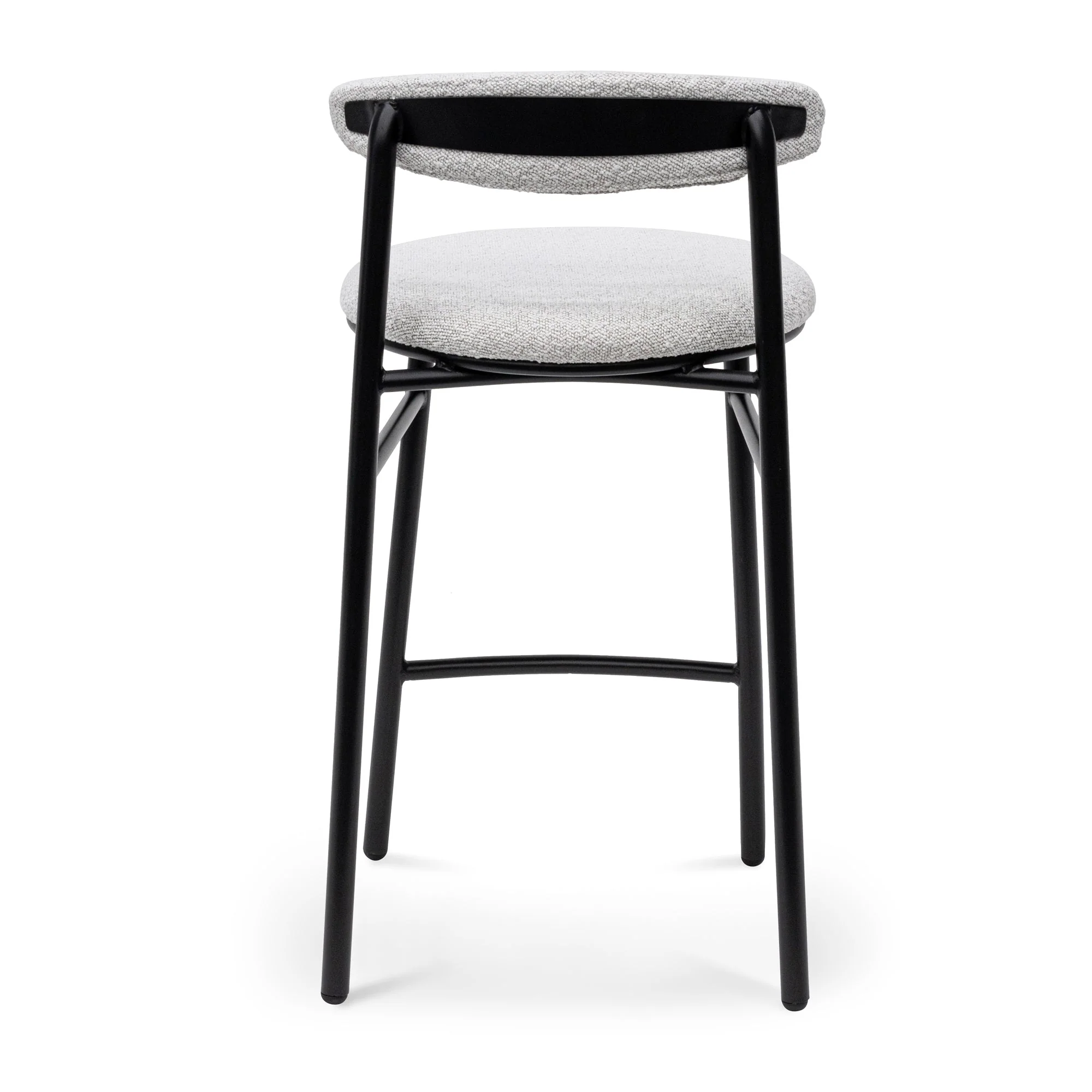 CBS6995-SD 65cm Bar Stool - Moon White Boucle and Black Legs (Set of 2) - Image 4