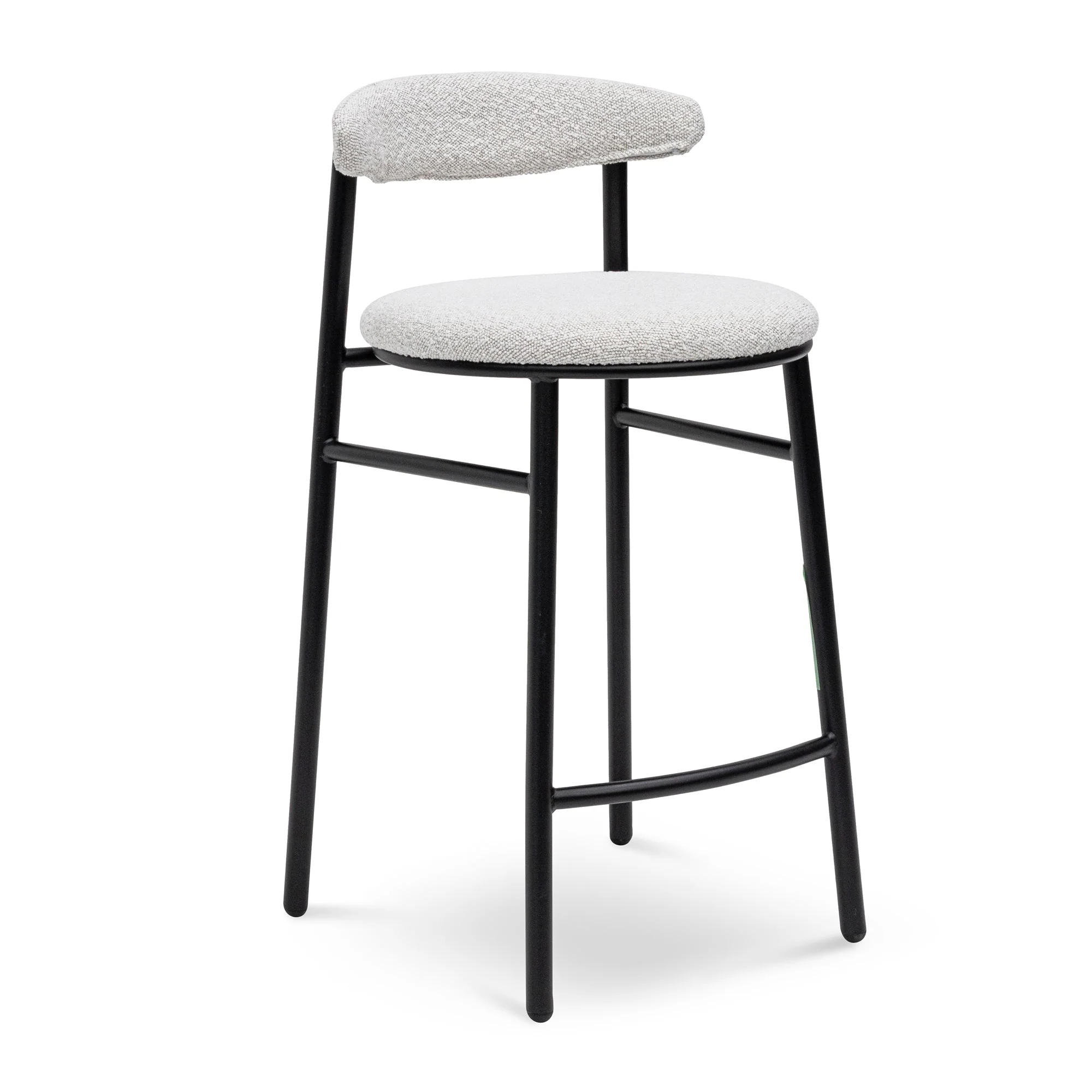 CBS6995-SD 65cm Bar Stool - Moon White Boucle and Black Legs (Set of 2) - Image 5