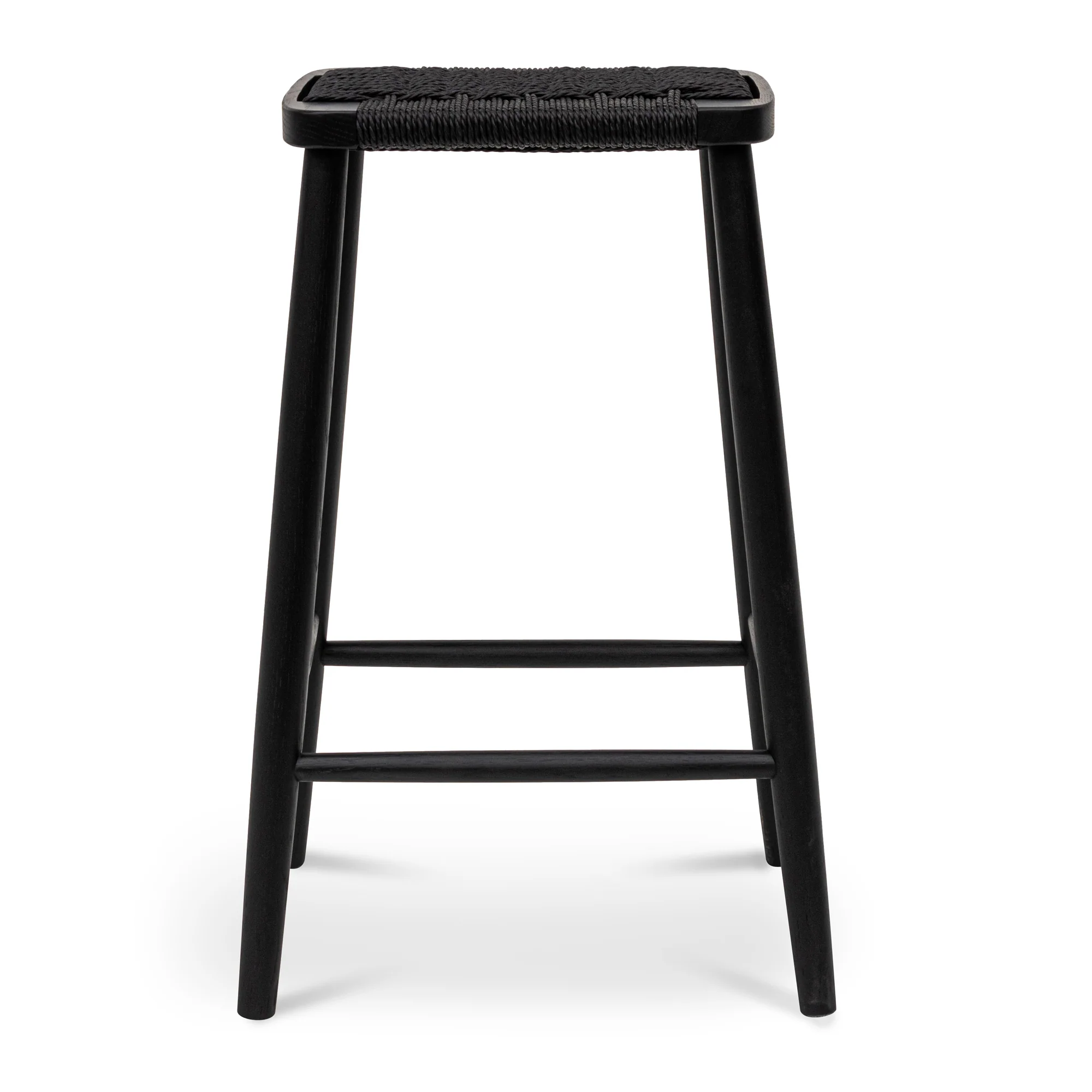 CBS8016-OW 65cm Bar Stool - Full Black - Image 2