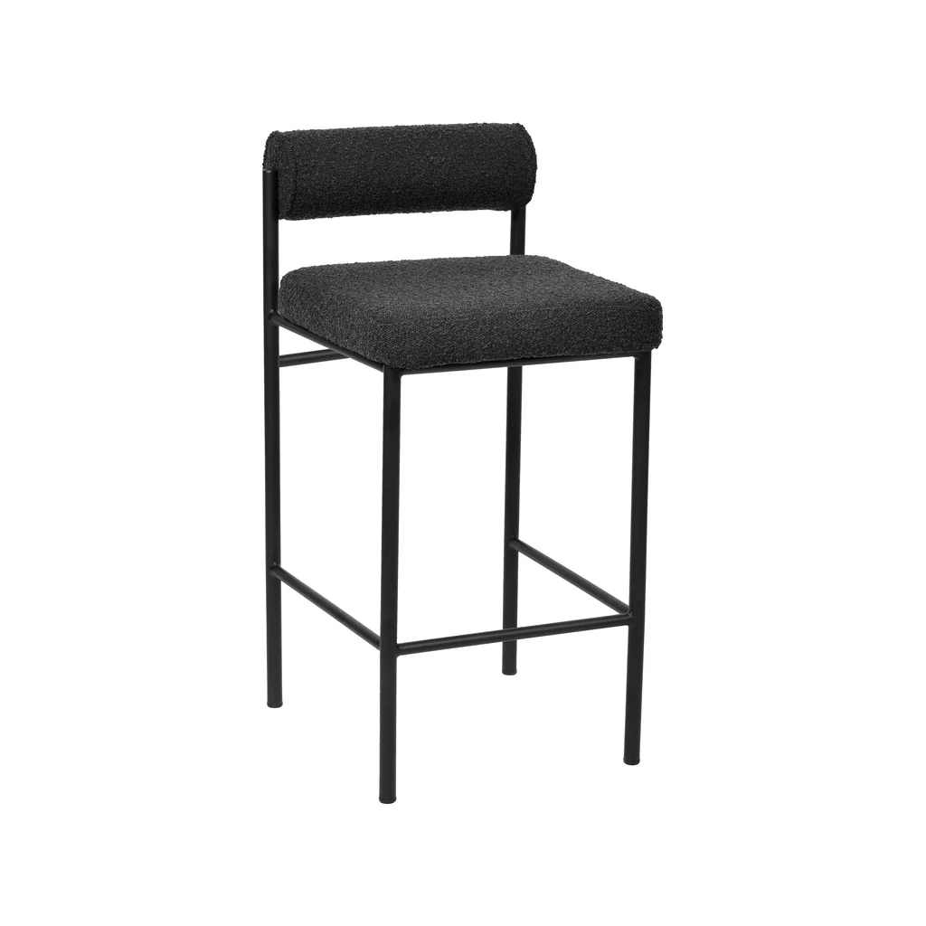 CBS8170-FH 65cm Bar Stool - Black Boucle (Set of 2) - Image 2