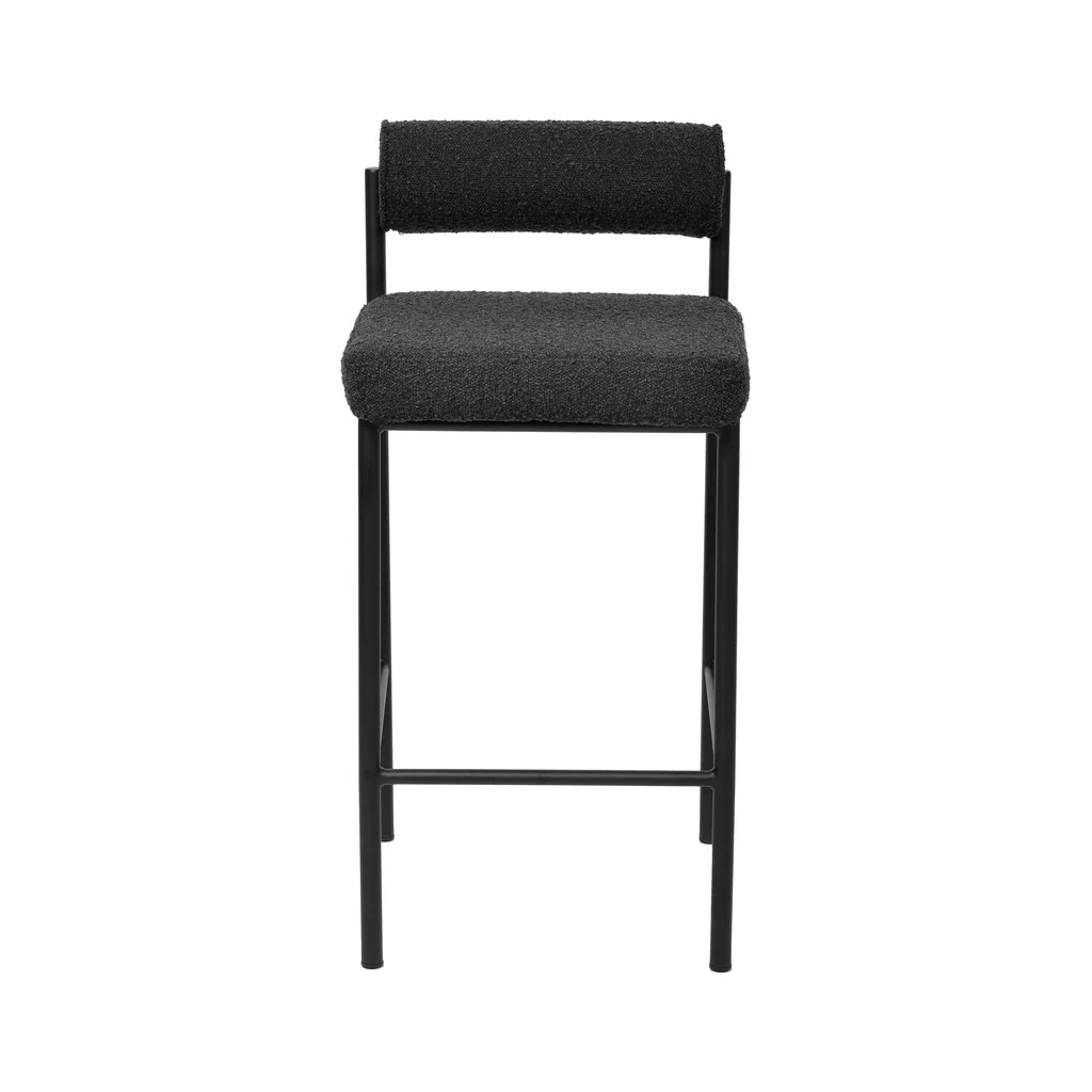 CBS8170-FH 65cm Bar Stool - Black Boucle (Set of 2) - Image 4