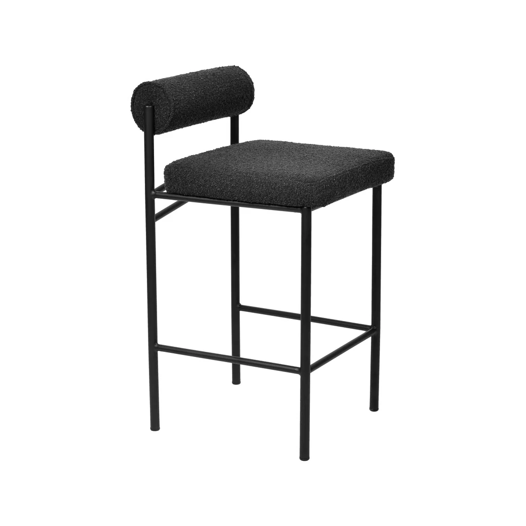 CBS8170-FH 65cm Bar Stool - Black Boucle (Set of 2) - Image 5