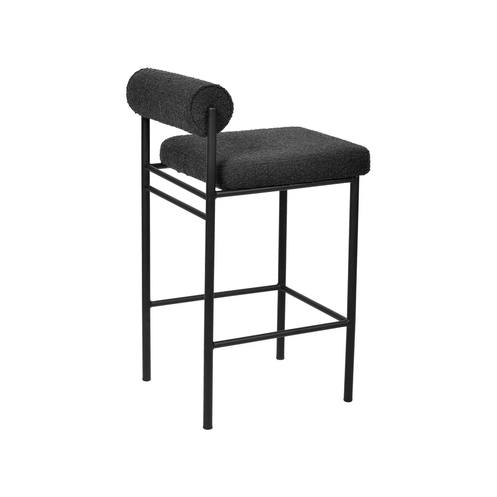 CBS8170-FH 65cm Bar Stool - Black Boucle (Set of 2) - Image 7