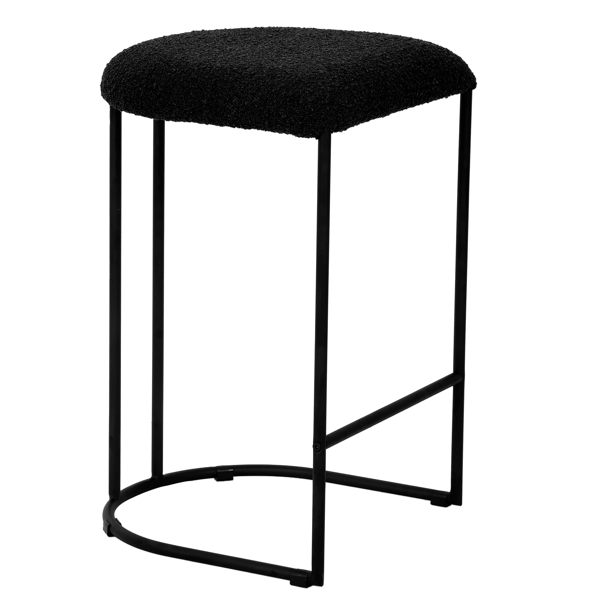 CBS8173-FH 65cm Bar Stool - Black Boucle (Set of 2) - Image 4
