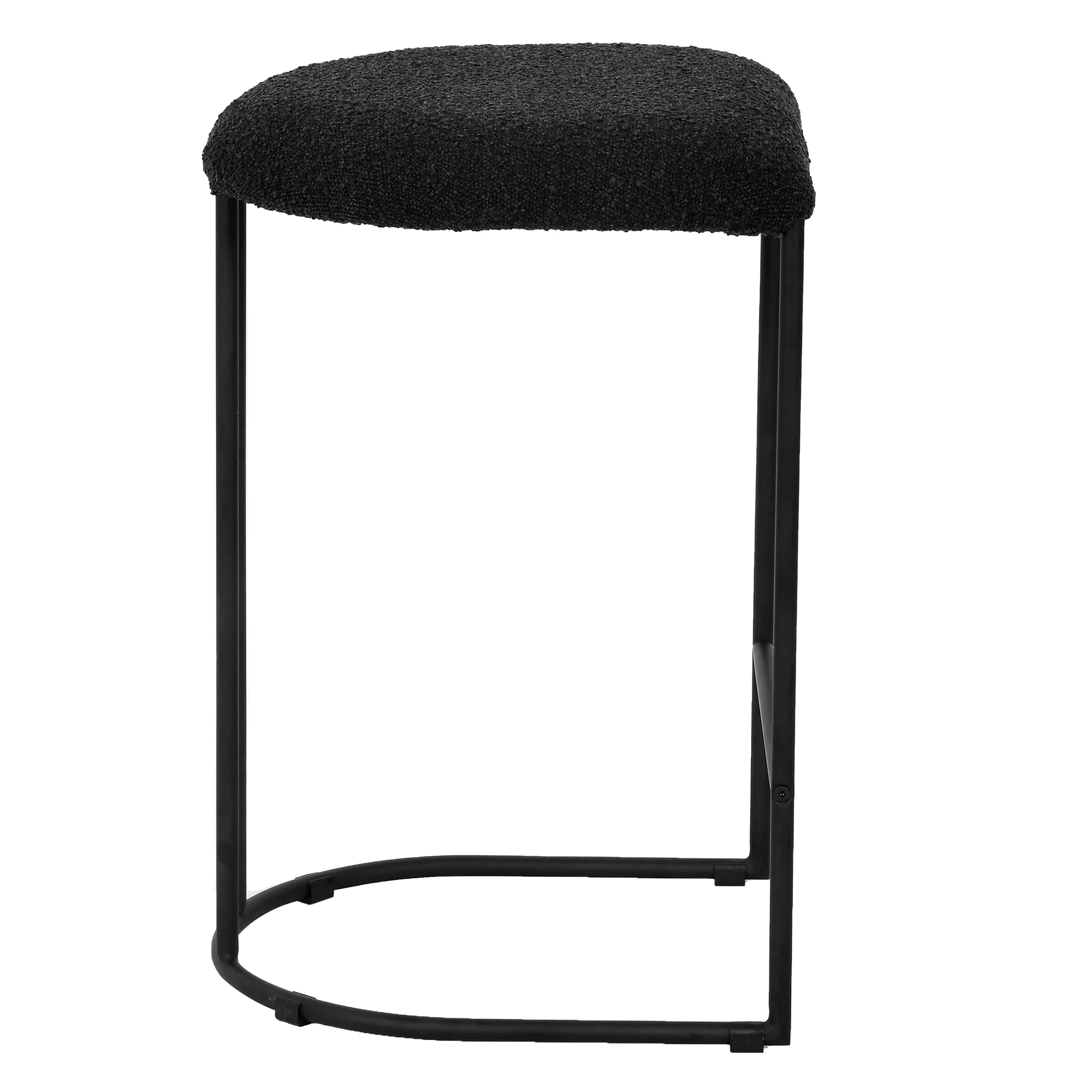 CBS8173-FH 65cm Bar Stool - Black Boucle (Set of 2) - Image 5