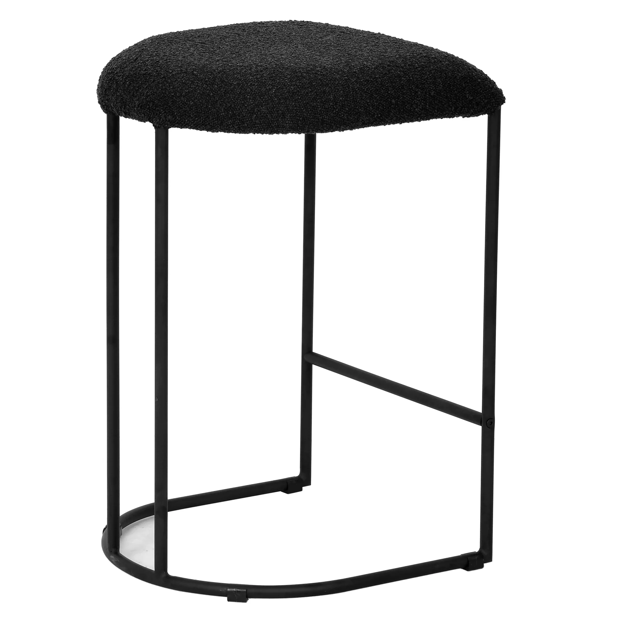CBS8173-FH 65cm Bar Stool - Black Boucle (Set of 2) - Image 6