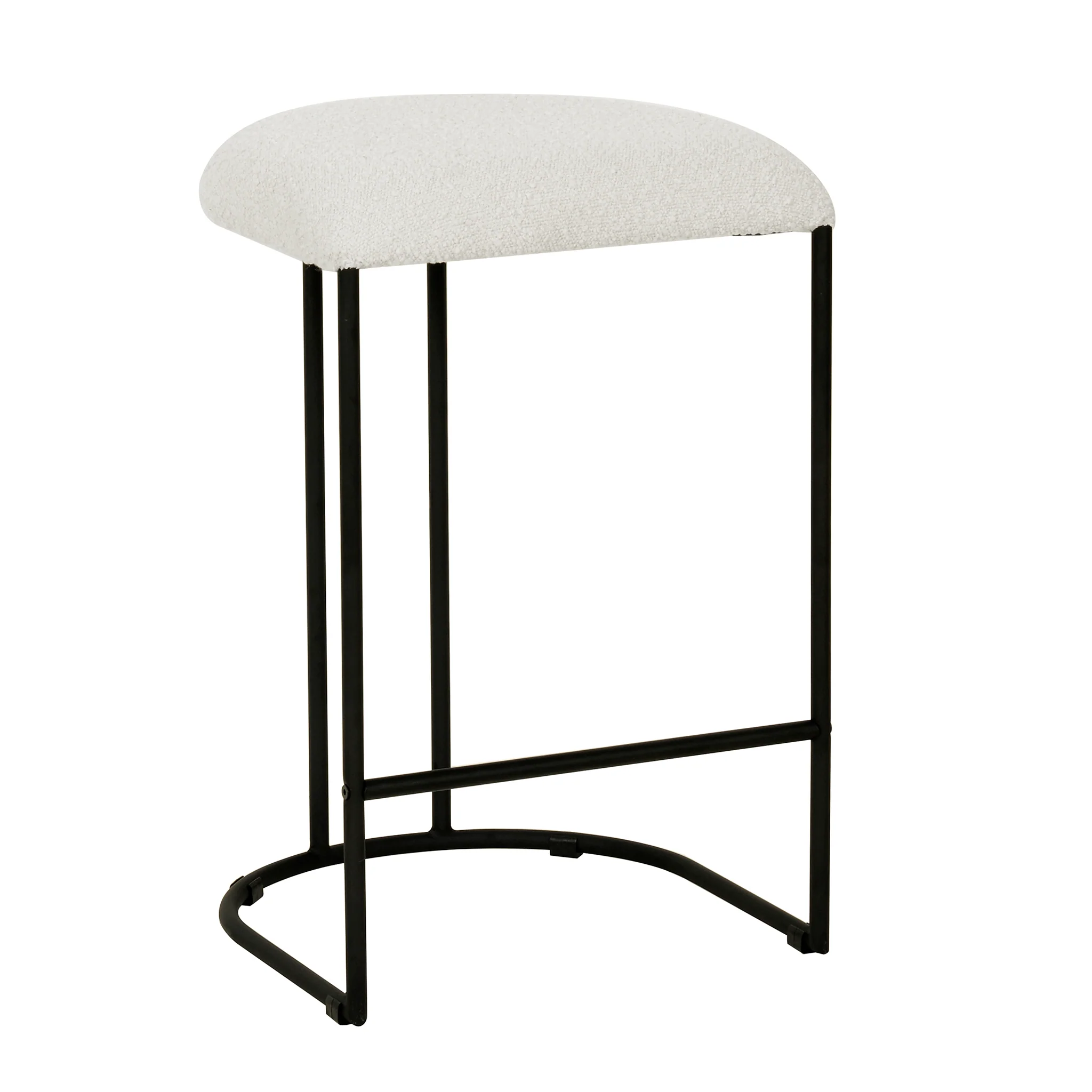 CBS8174-FH 65cm Bar Stool - Cottage White Boucle (Set of 2) - Image 2