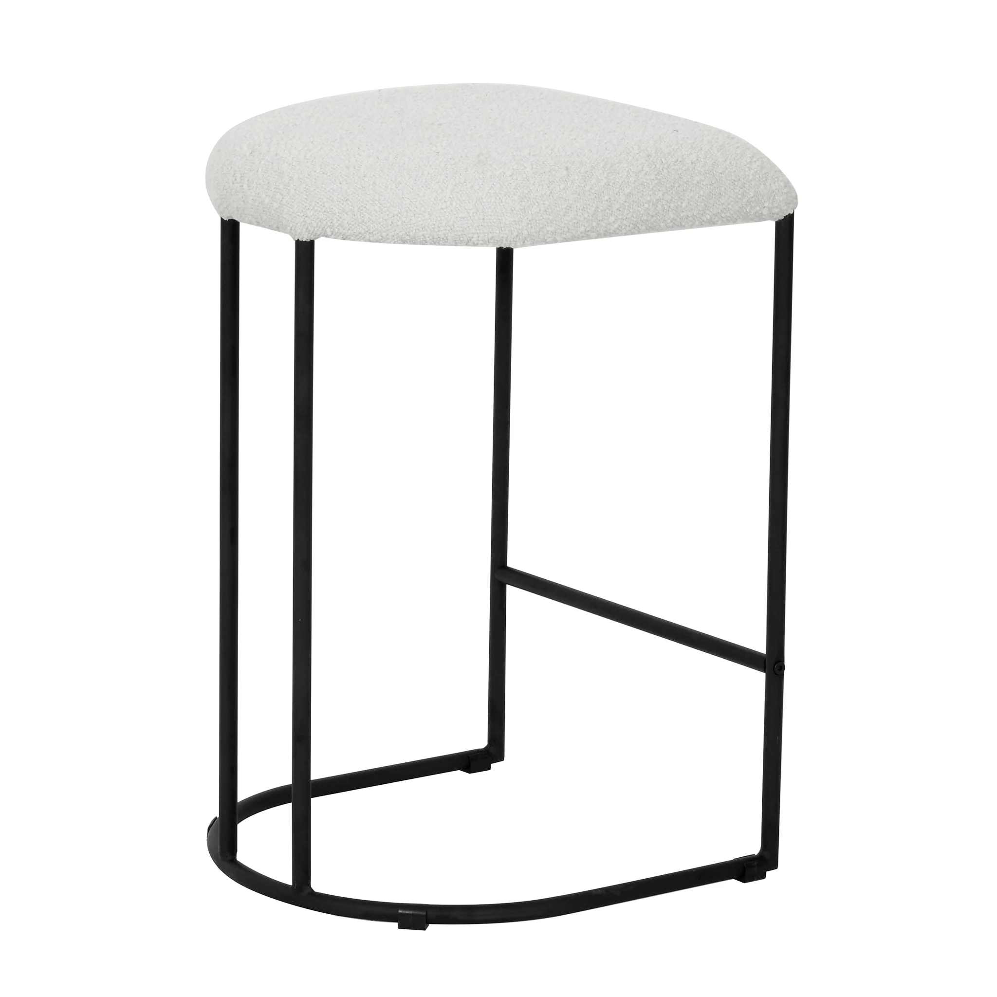 CBS8174-FH 65cm Bar Stool - Cottage White Boucle (Set of 2) - Image 6