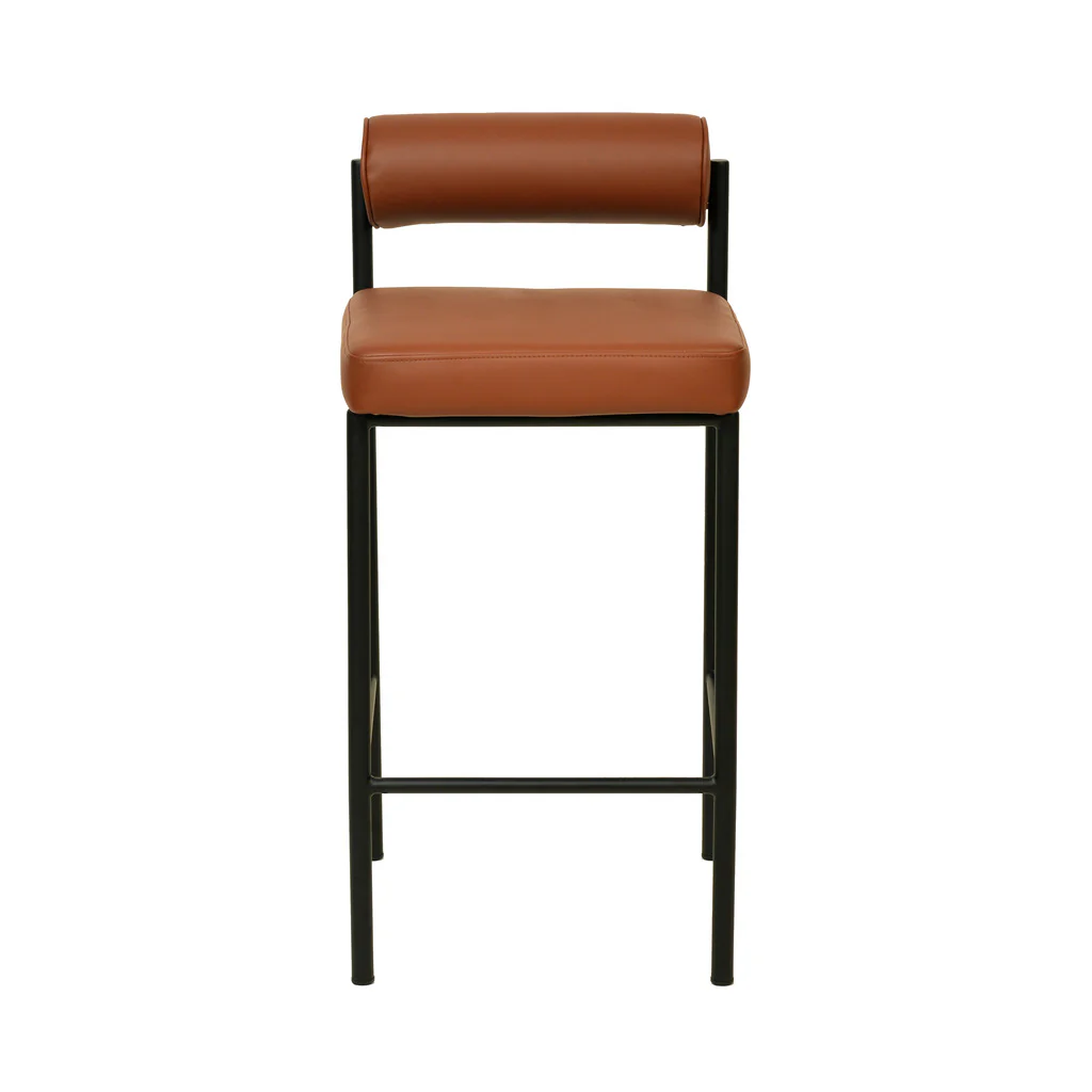 CBS8418-FH 65cm Fabric Bar Stool - Brown (Set of 2) - Image 3