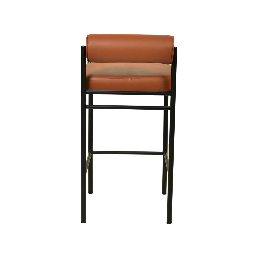 CBS8418-FH 65cm Fabric Bar Stool - Brown (Set of 2) - Image 4