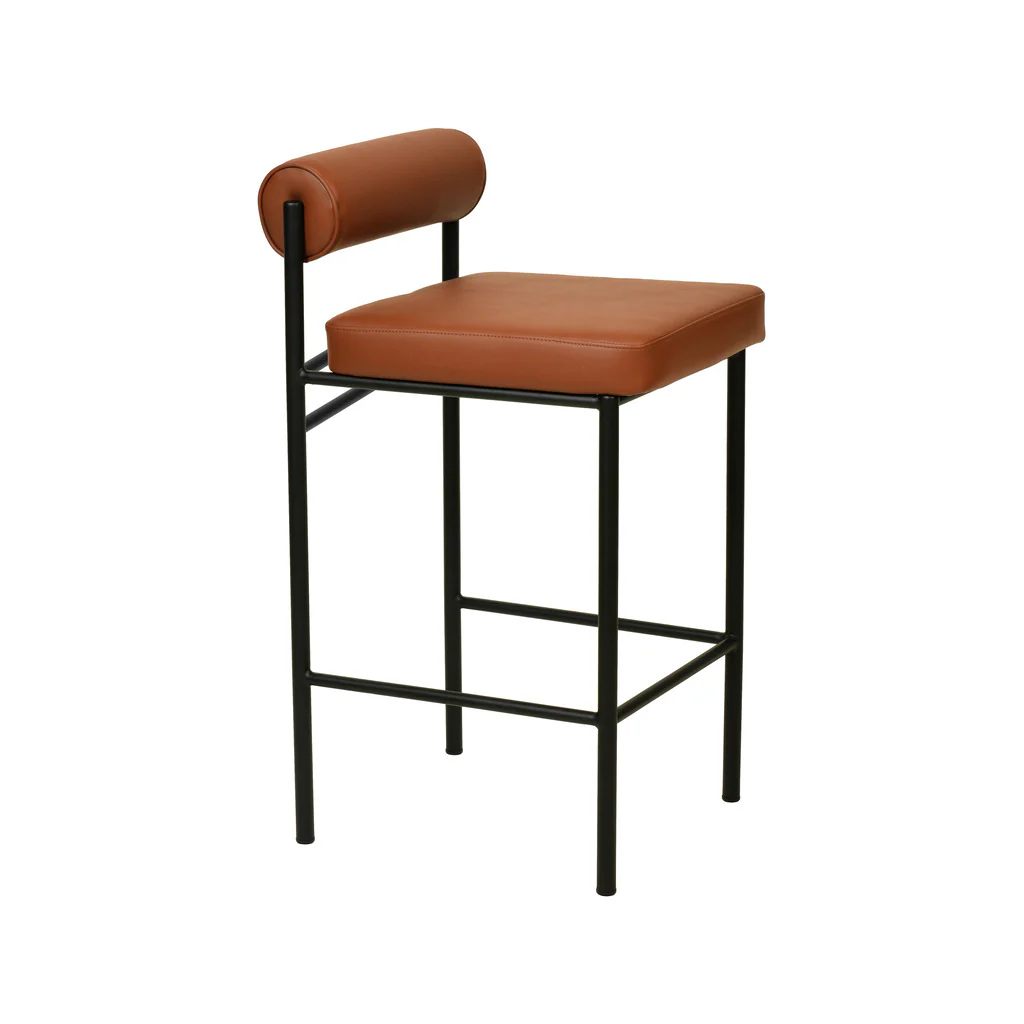 CBS8418-FH 65cm Fabric Bar Stool - Brown (Set of 2) - Image 5