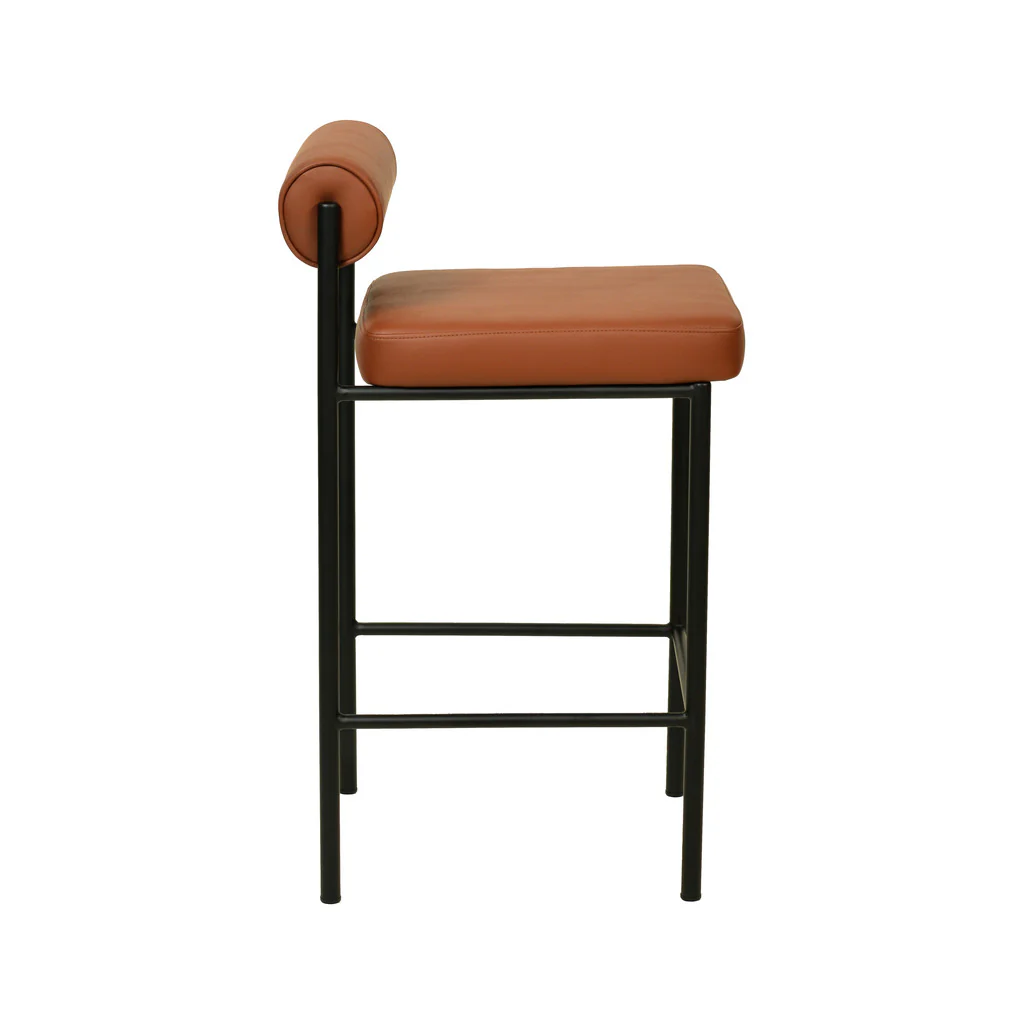 CBS8418-FH 65cm Fabric Bar Stool - Brown (Set of 2) - Image 6