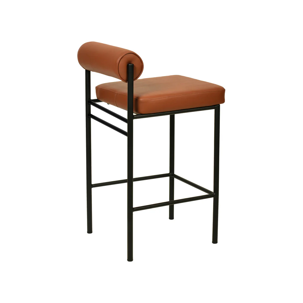 CBS8418-FH 65cm Fabric Bar Stool - Brown (Set of 2) - Image 7