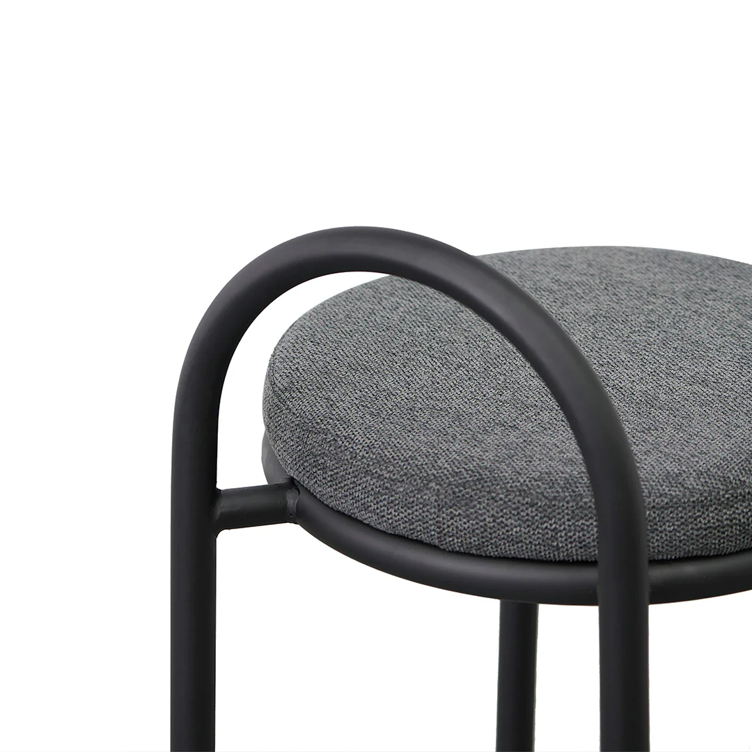 CBS8457-FH 63cm Fabric Bar Stool - Charcoal Grey (Set of 2) - Image 6