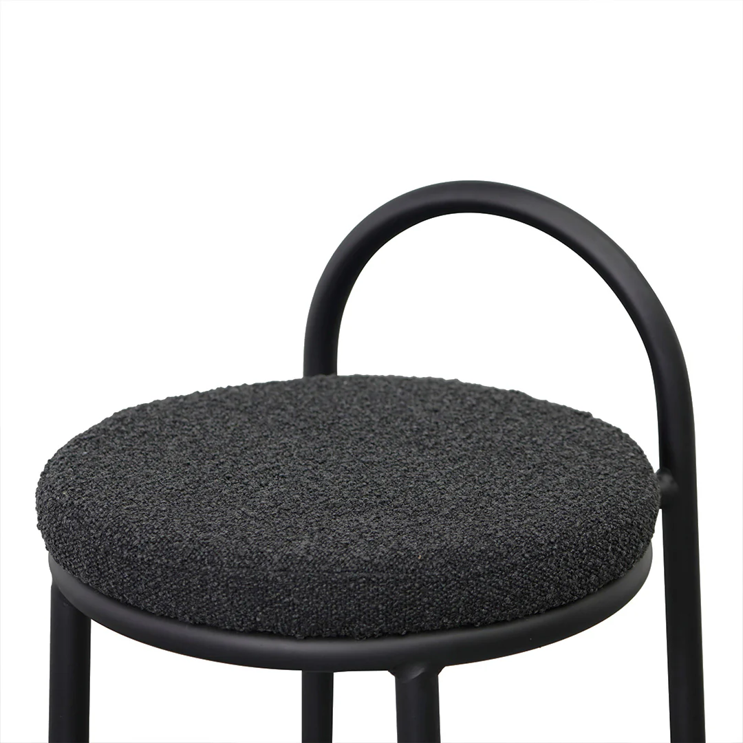 CBS8458-FH 63cm Bar Stool - Black Boucle (Set of 2) - Image 5
