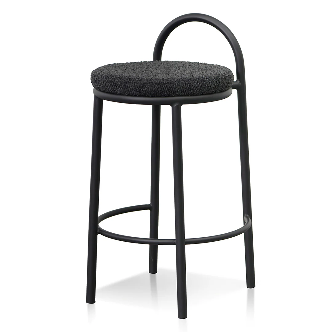 CBS8458-FH 63cm Bar Stool - Black Boucle (Set of 2) - Image 8