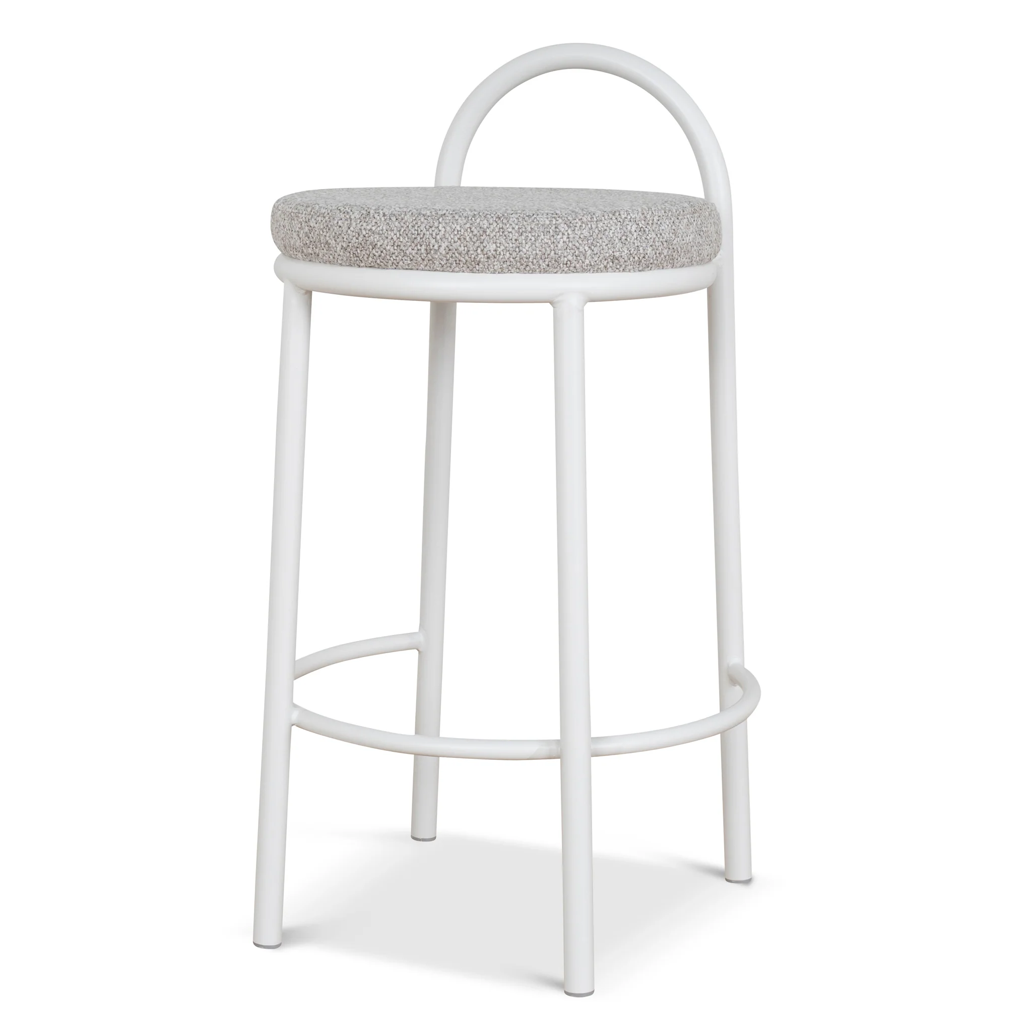 CBS8599-FH 63cm White Frame Bar Stool - Clay Grey (Set of 2) - Image 2