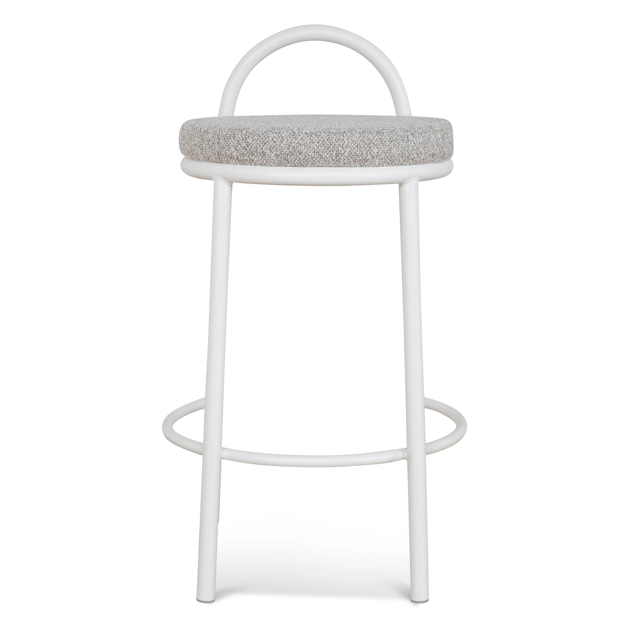 CBS8599-FH 63cm White Frame Bar Stool - Clay Grey (Set of 2) - Image 3