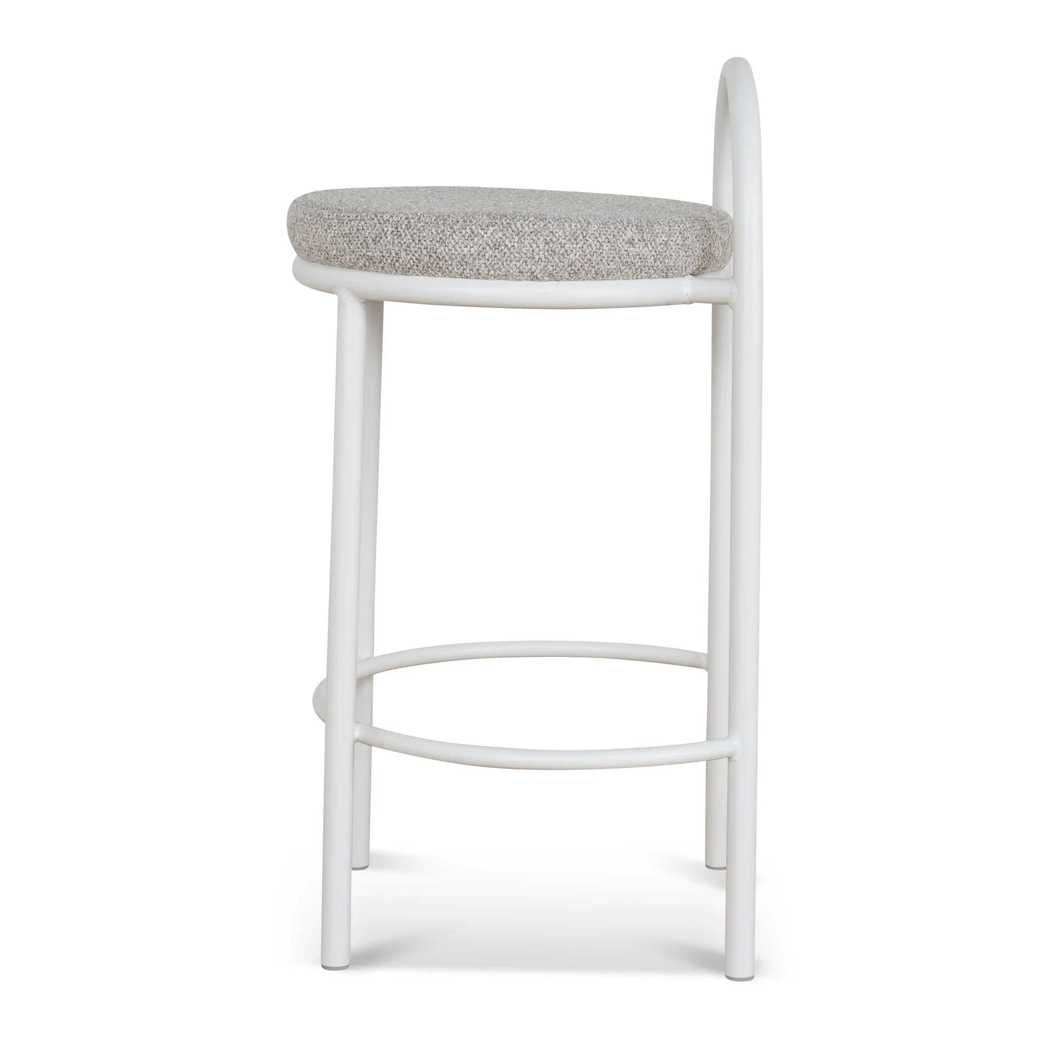 CBS8599-FH 63cm White Frame Bar Stool - Clay Grey (Set of 2) - Image 4