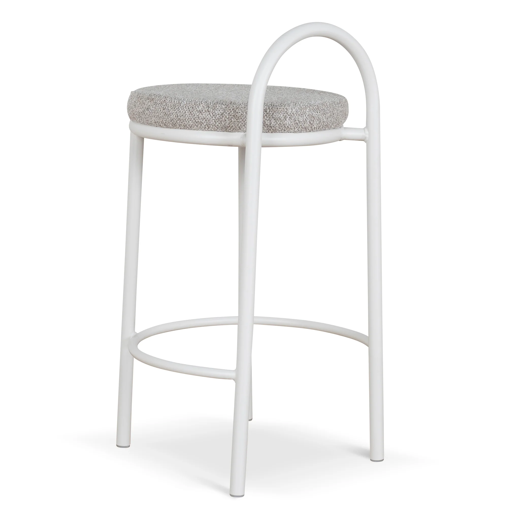 CBS8599-FH 63cm White Frame Bar Stool - Clay Grey (Set of 2) - Image 5