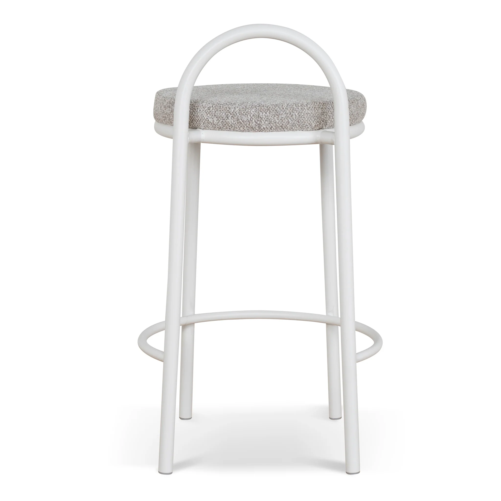 CBS8599-FH 63cm White Frame Bar Stool - Clay Grey (Set of 2) - Image 6