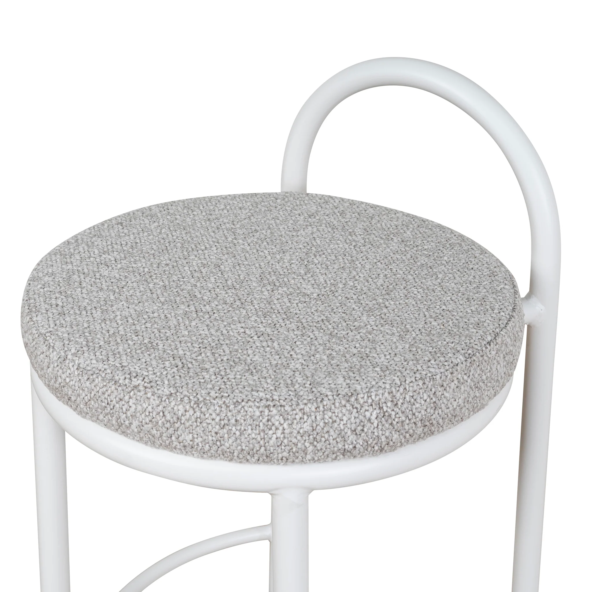CBS8599-FH 63cm White Frame Bar Stool - Clay Grey (Set of 2) - Image 7