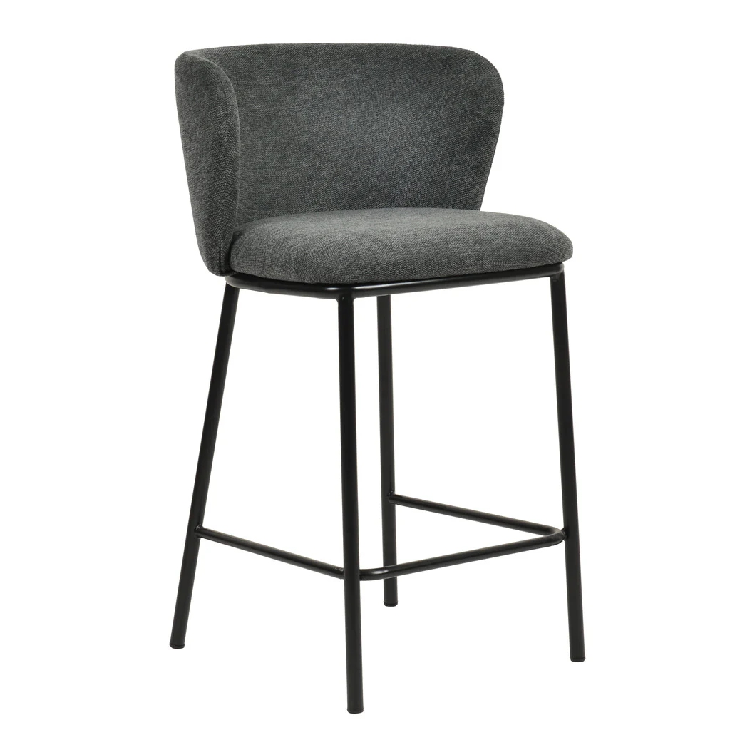 CBS8601-FHx2 65cm Bar Stool - Charcoal Grey (Set of 2) - Image 2