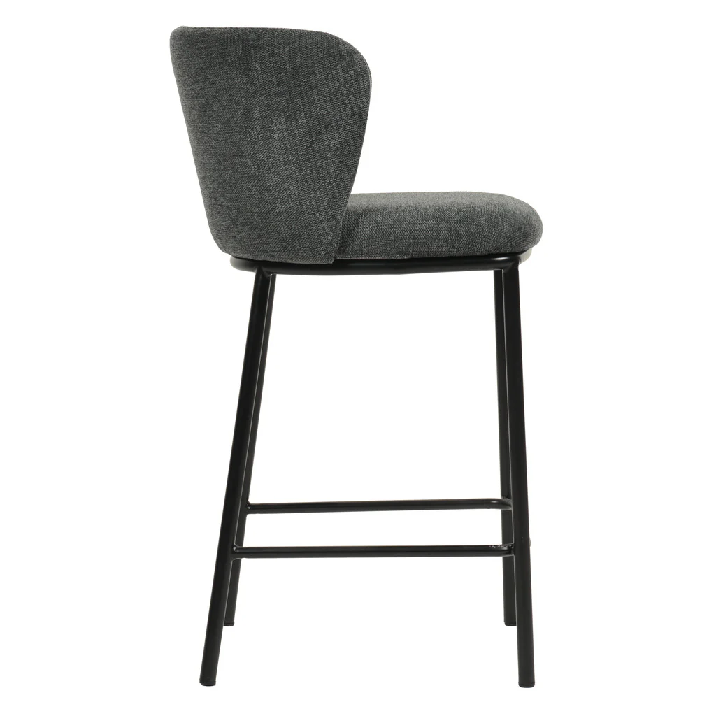 CBS8601-FHx2 65cm Bar Stool - Charcoal Grey (Set of 2) - Image 4