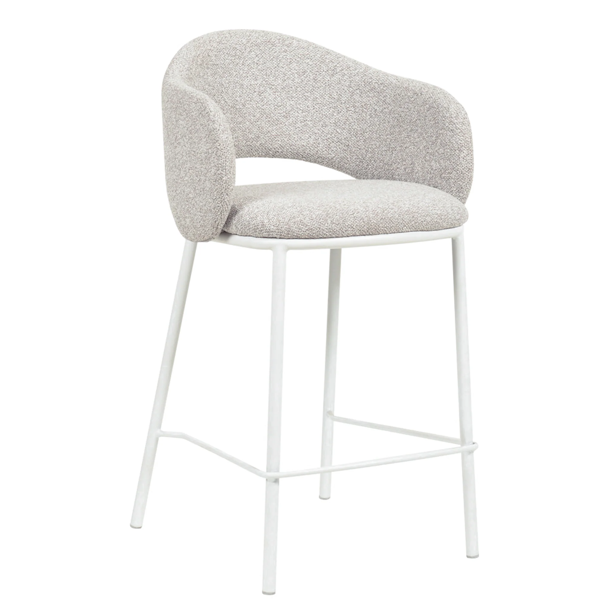 CBS8606-FHx2 65cm White Bar Stool - Clay Grey (Set of 2) - Image 3