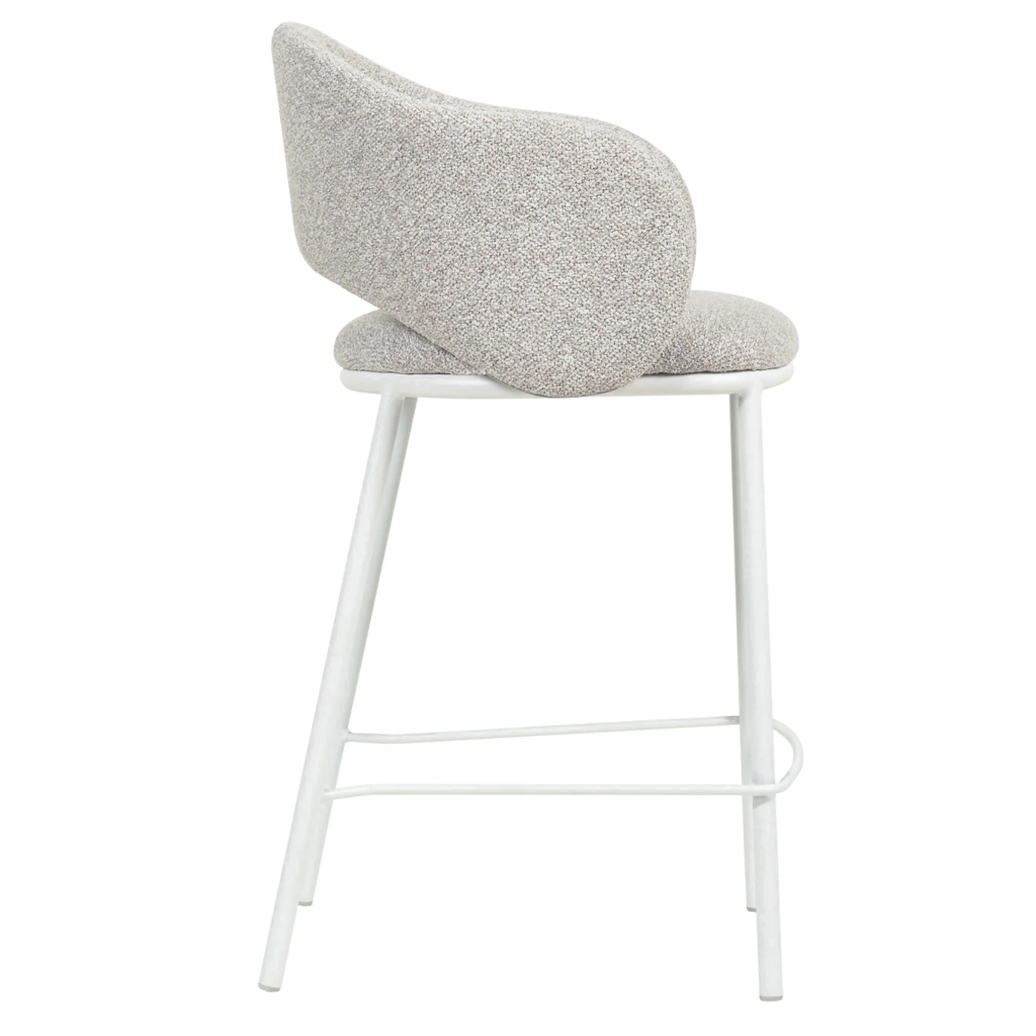 CBS8606-FHx2 65cm White Bar Stool - Clay Grey (Set of 2) - Image 4