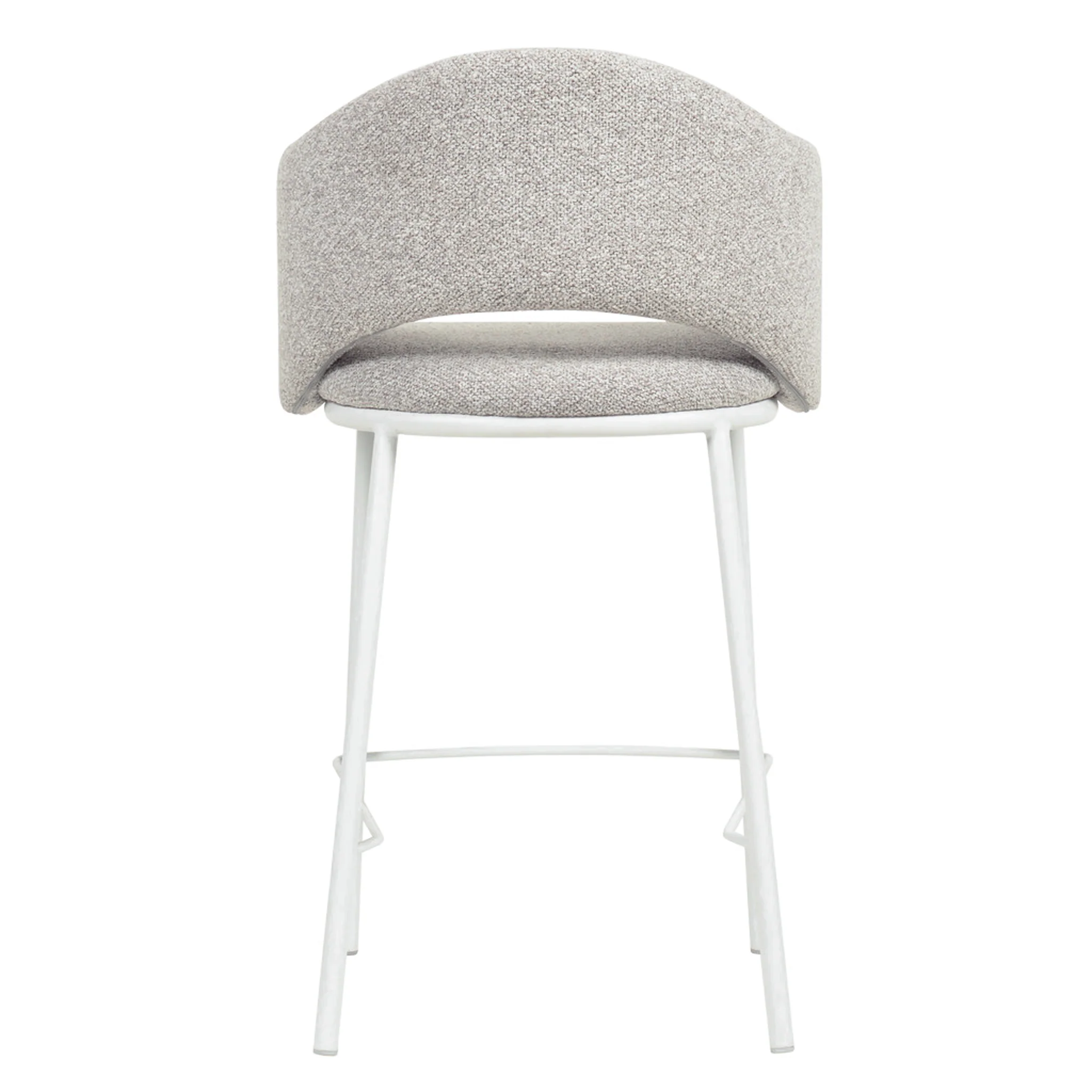 CBS8606-FHx2 65cm White Bar Stool - Clay Grey (Set of 2) - Image 5