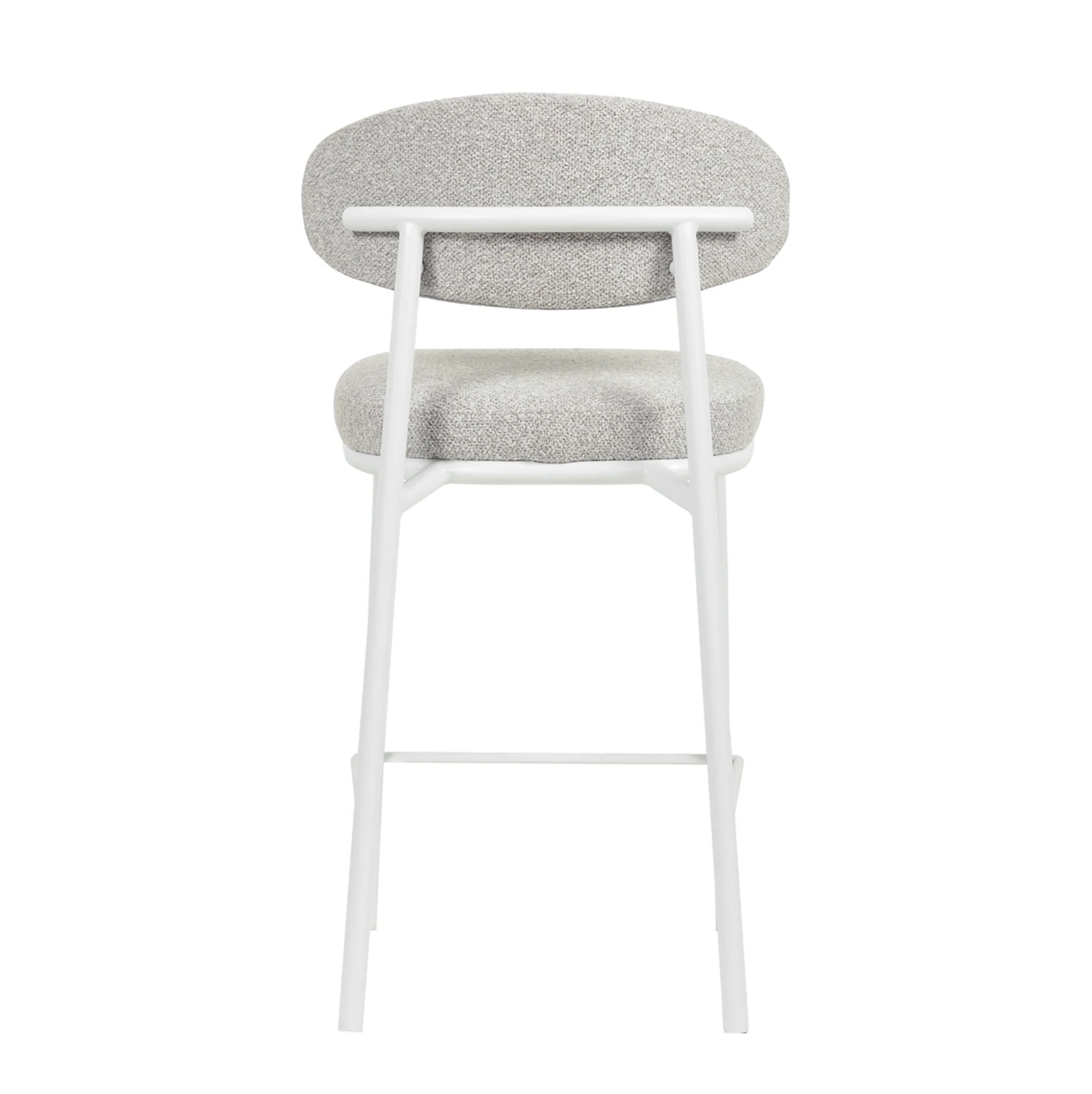 CBS8607-FHx2 65cm White Bar Stool - Clay Grey (Set of 2) - Image 5
