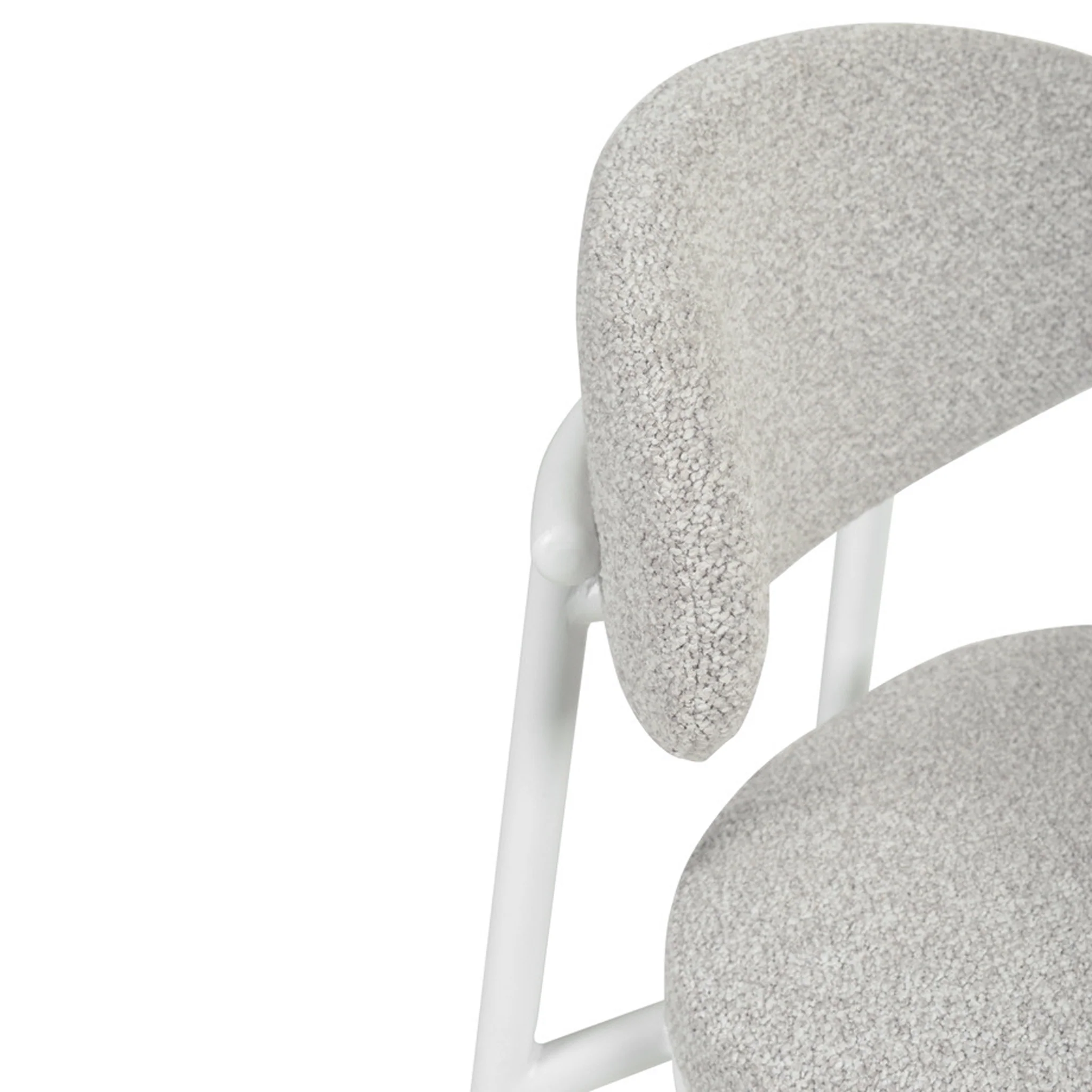 CBS8607-FHx2 65cm White Bar Stool - Clay Grey (Set of 2) - Image 6