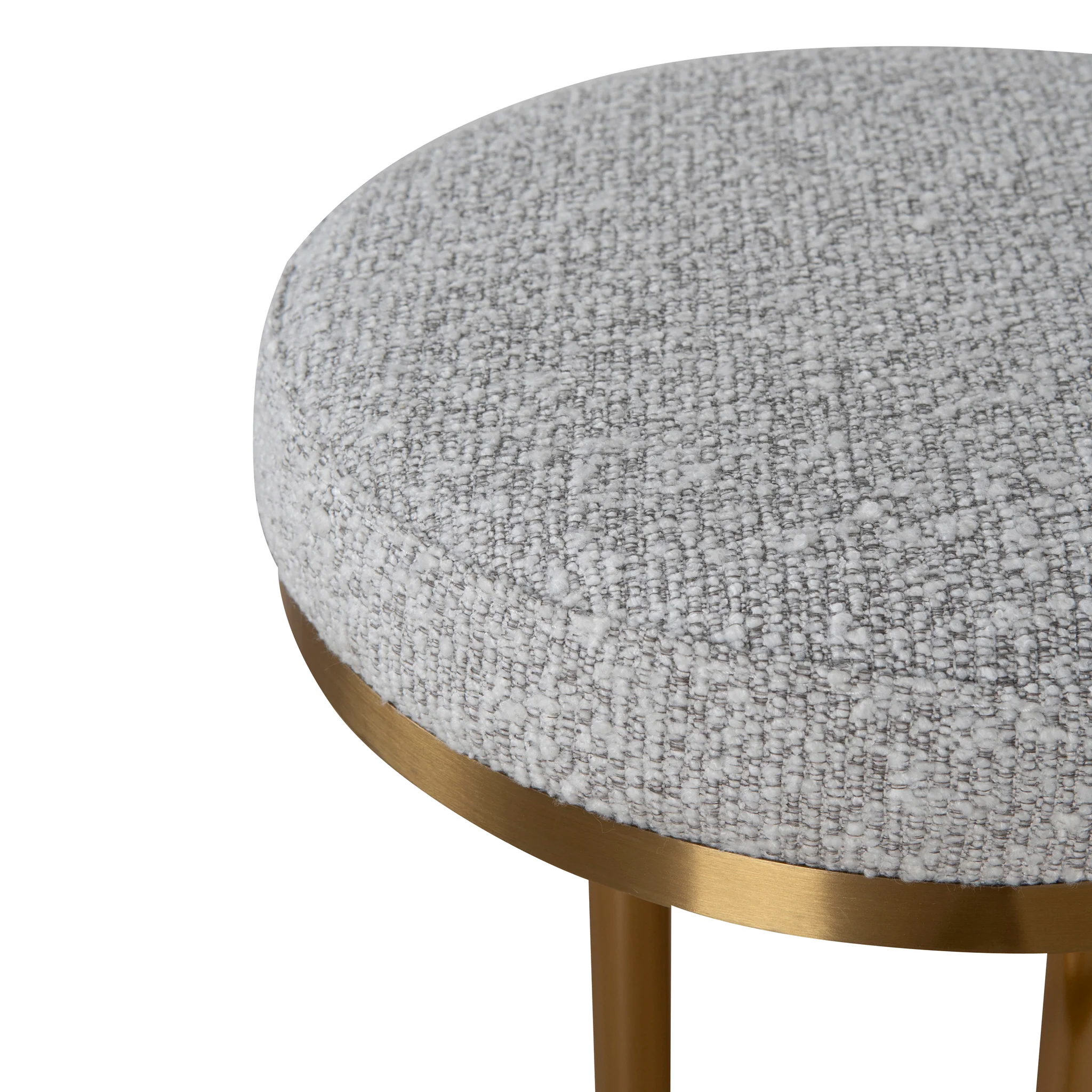 CBS8845-BS 68cm Brushed Gold Bar Stool - Silver Grey Boucle - Image 8