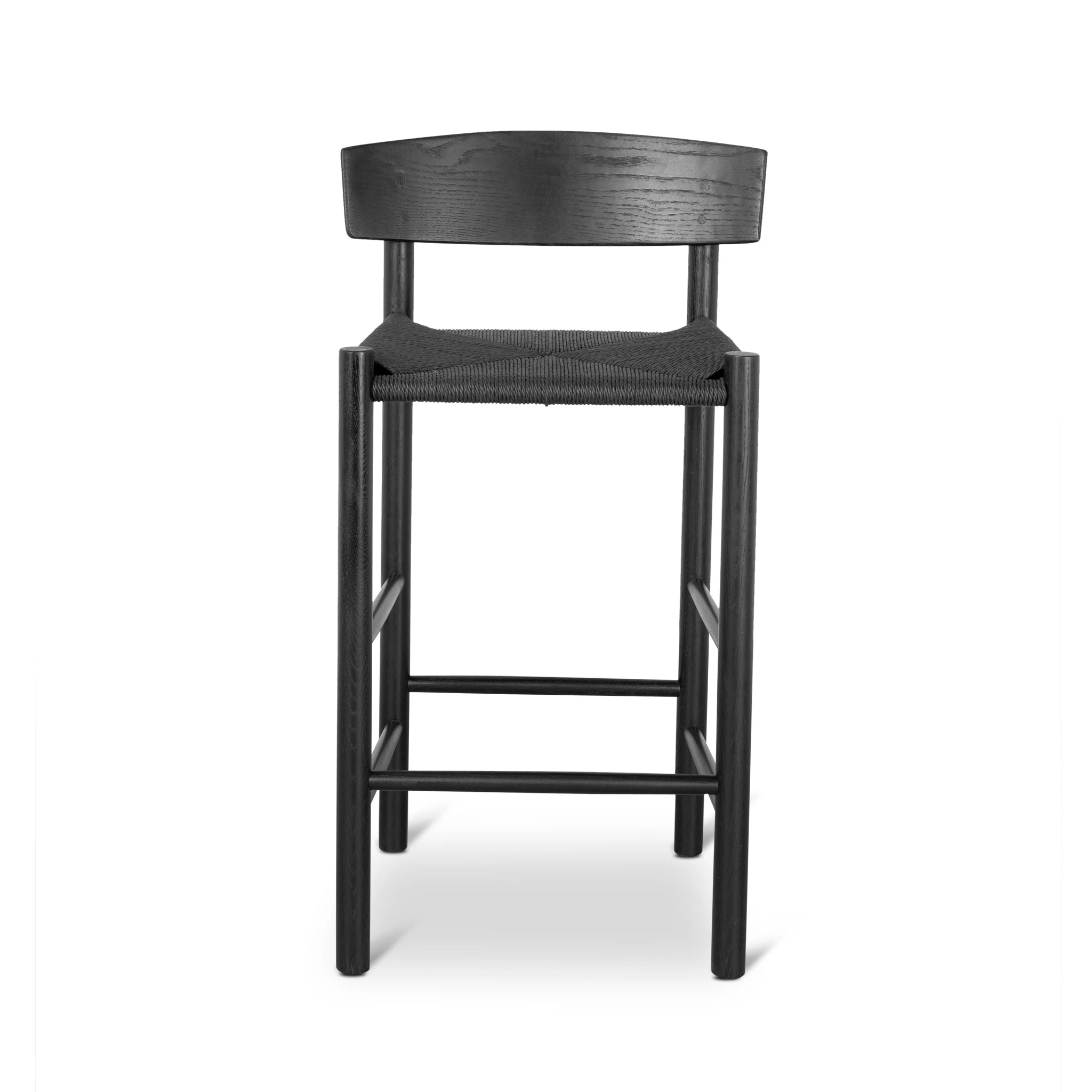 CBS8866-OW 65cm Bar Stool - Full Black with Back Rest - Image 2